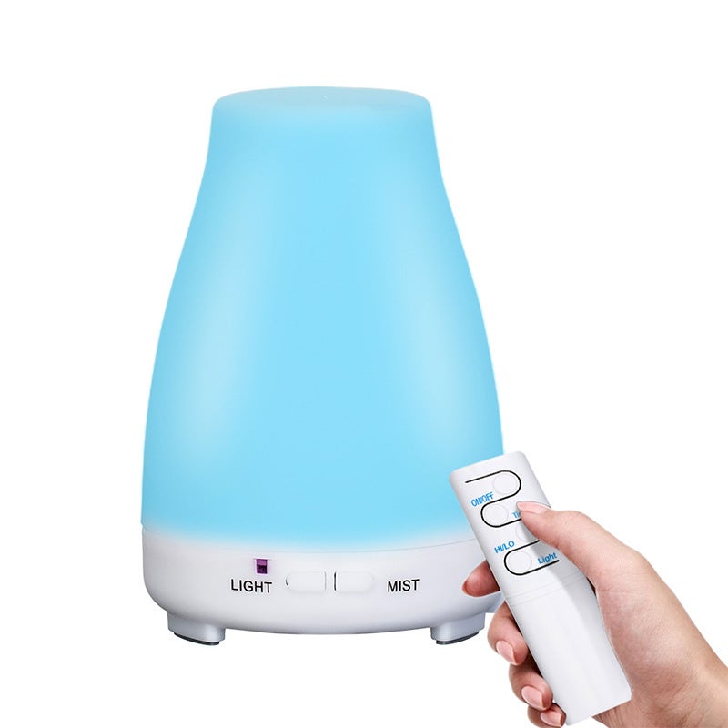 Dyfuzor olejków eterycznych 130 ml, elektryczny ultradźwiękowy nawilżacz powietrza do aromaterapii, z 7 kolorami LED