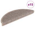 Tapis d'escalier 15 pièces 56 x 17 x 3 cm Beige foncé Demi-rond vidaXL ...