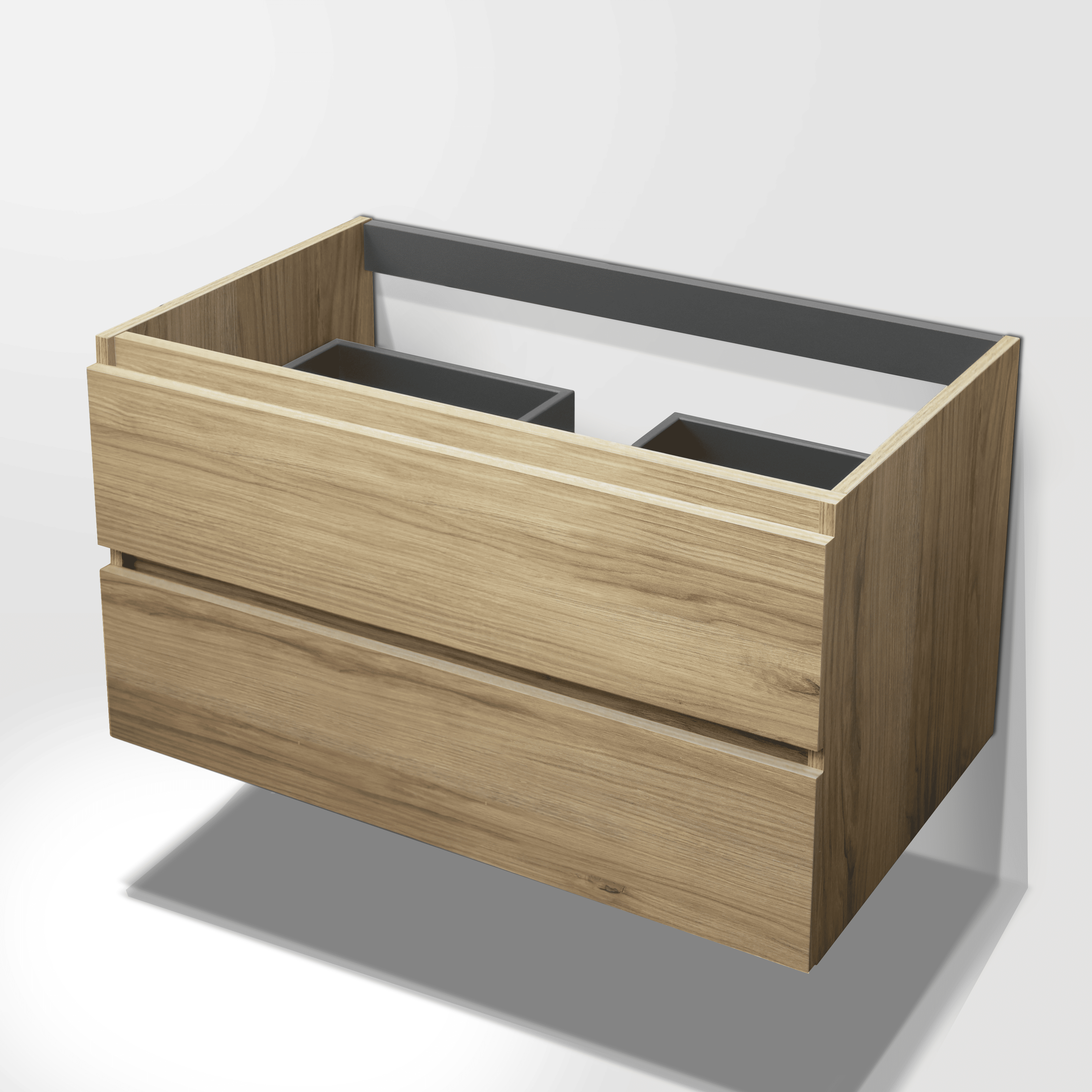 Feel Your Bath, Meuble Salle de Bain Couleur Bois 100cm avec Vasque en Céramique Blanc Brillant – Élégant et Facile à Poser - 5