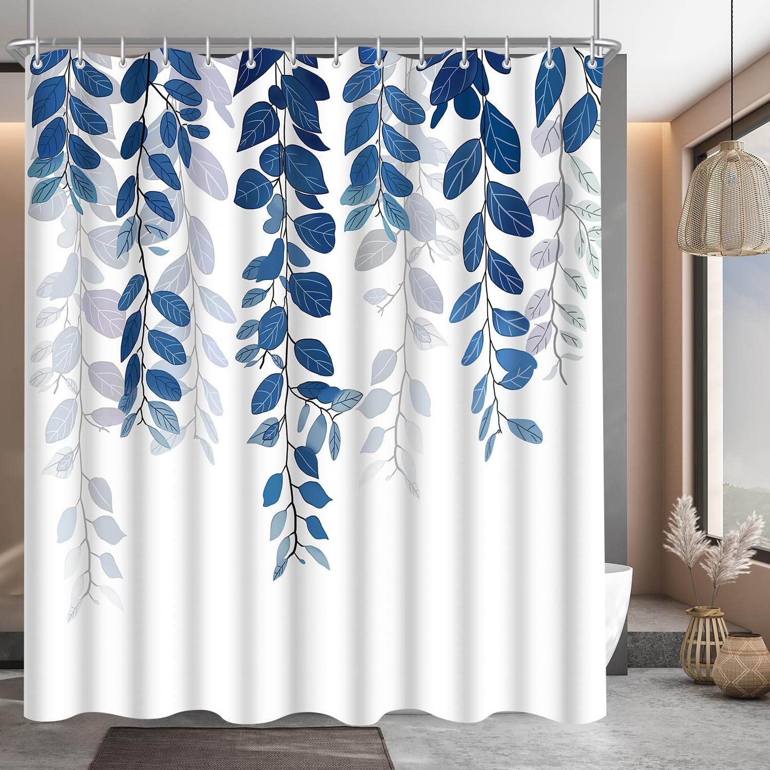 Rideau De Douche Ttincceer 180x180 Cm - Motif Floral Rétro Violet - Imperméable En Polyester - Vintage