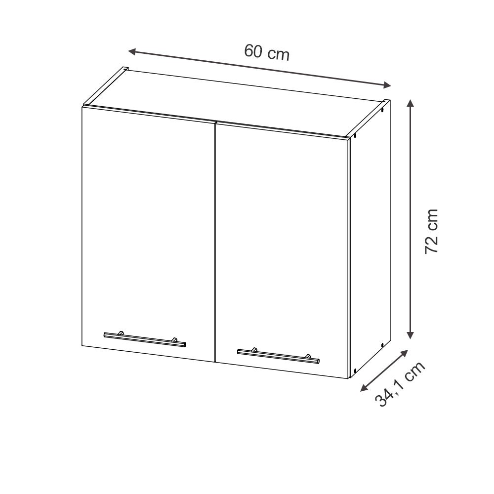 Vicco Elément haut de cuisine Fame-Line, Bleu foncé brillant, 60cm - 3