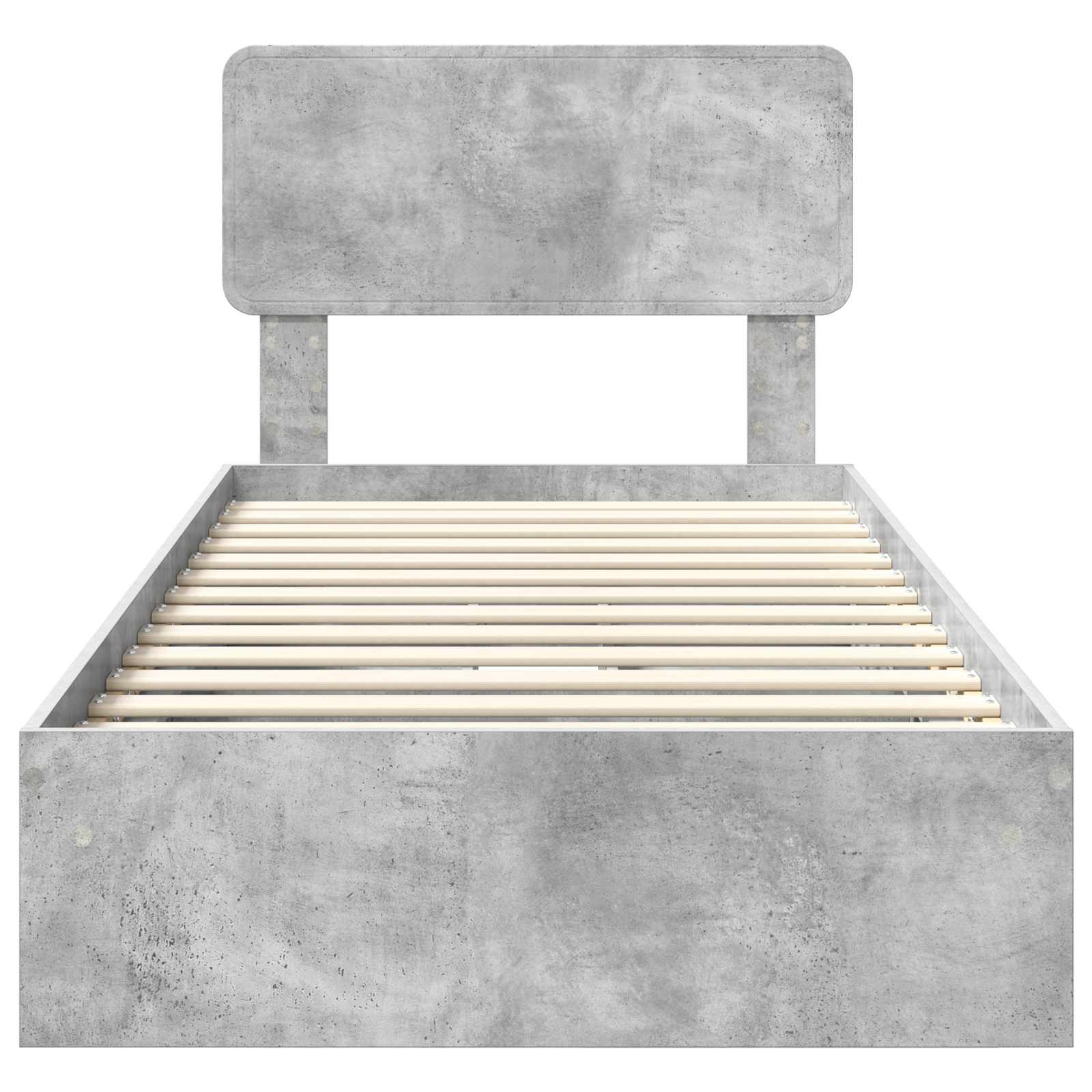 Lit de rangement Gris béton 90 x 190 cm panneau de bois - 8