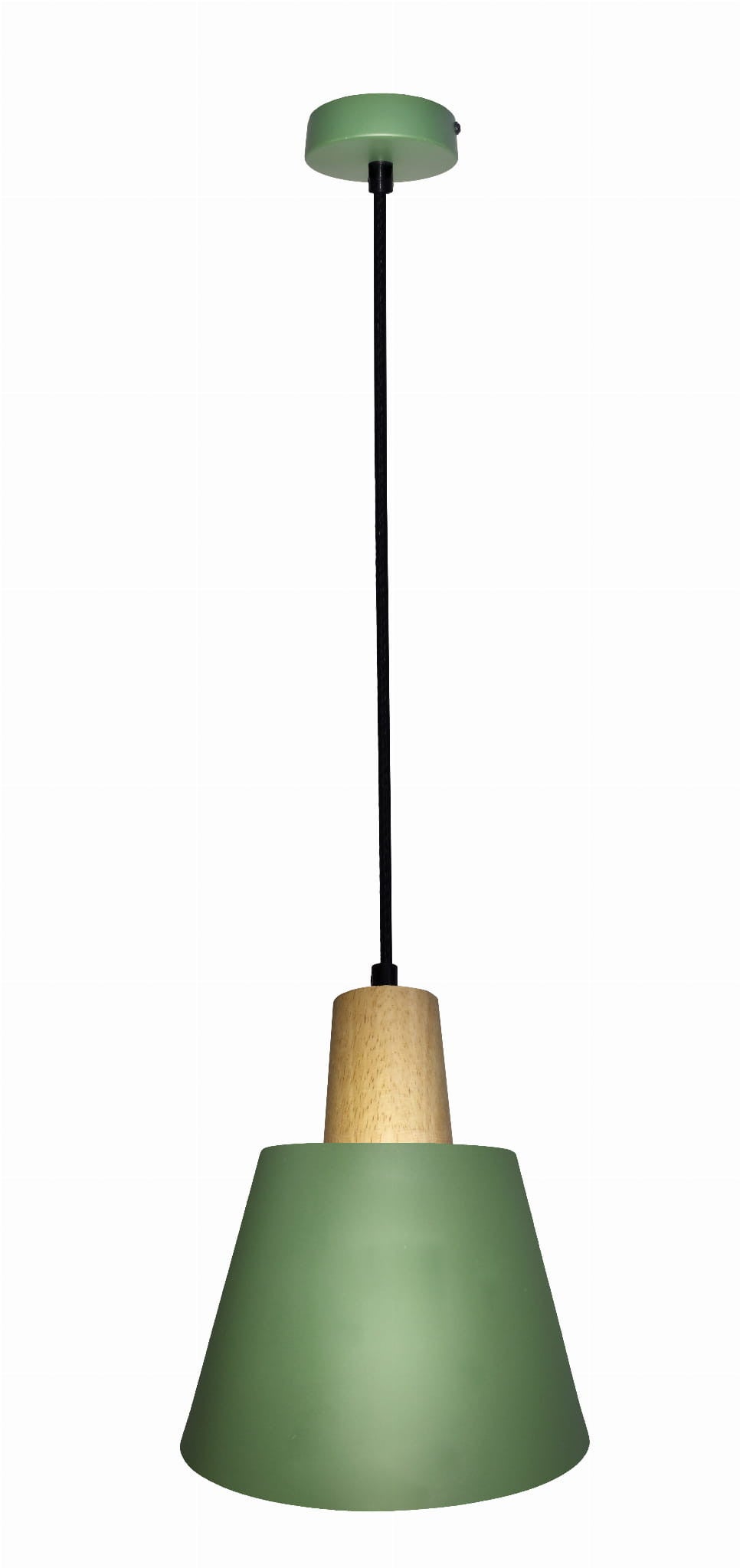 Lampa sufitowa wisząca Faro zielona - jasne drewno 1xE27x40W wym: 90 x 17 x 17 cm metal Candellux
