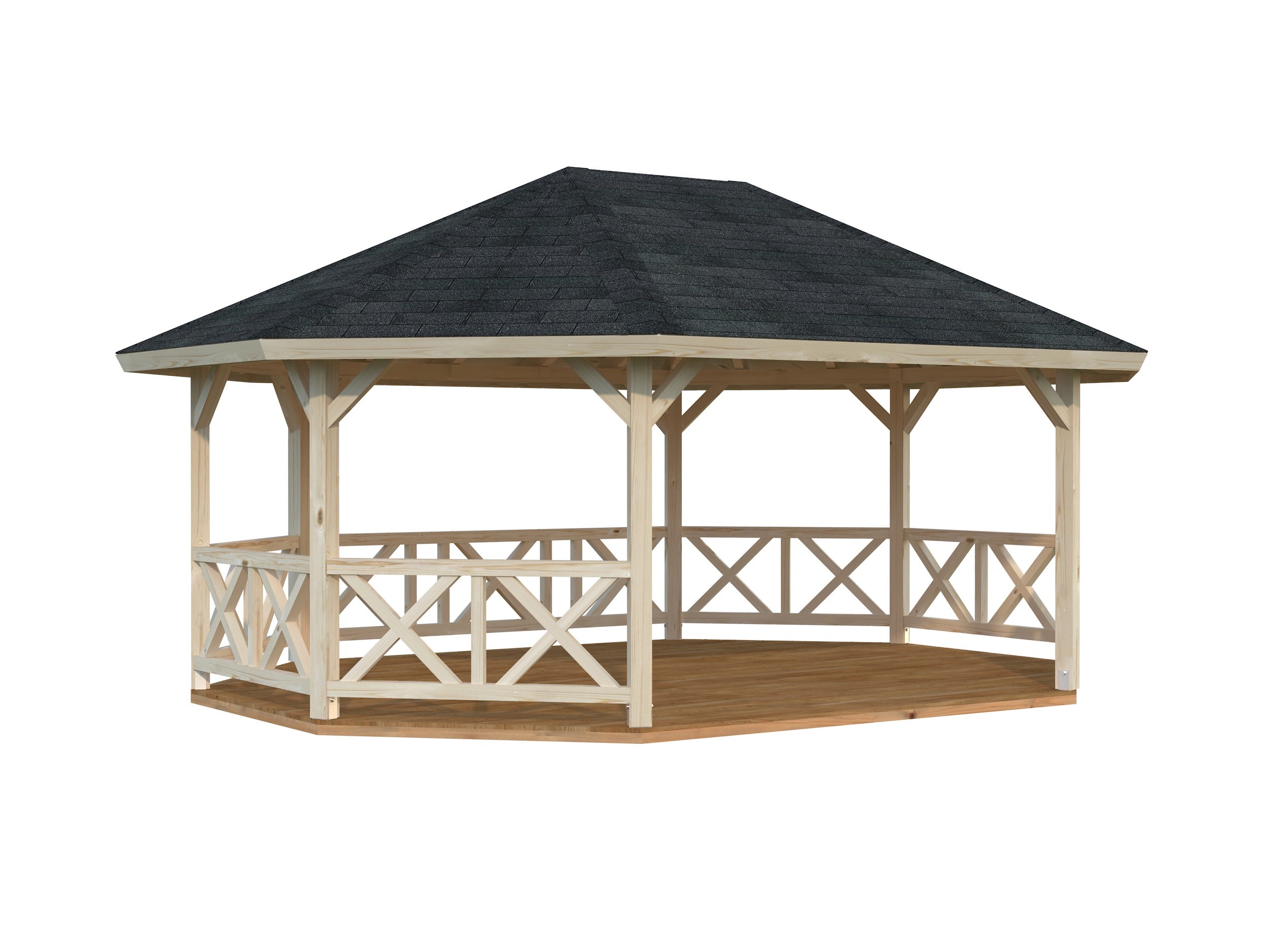 Kiosque de jardin en bois Betty - PALMAKO - 465 x 615 cm - 25 m² - 2