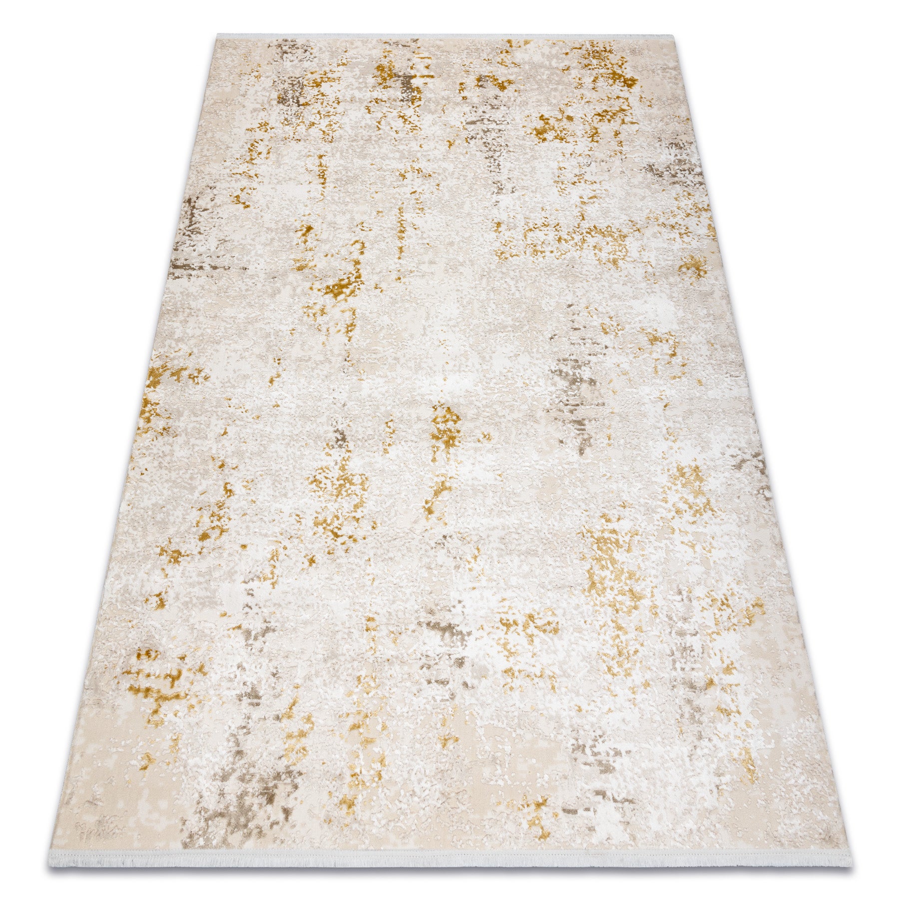 Dywan DUKE 51546 krem / złoty - Vintage, strukturalny, bardzo miękki, frędzle 160x220 cm