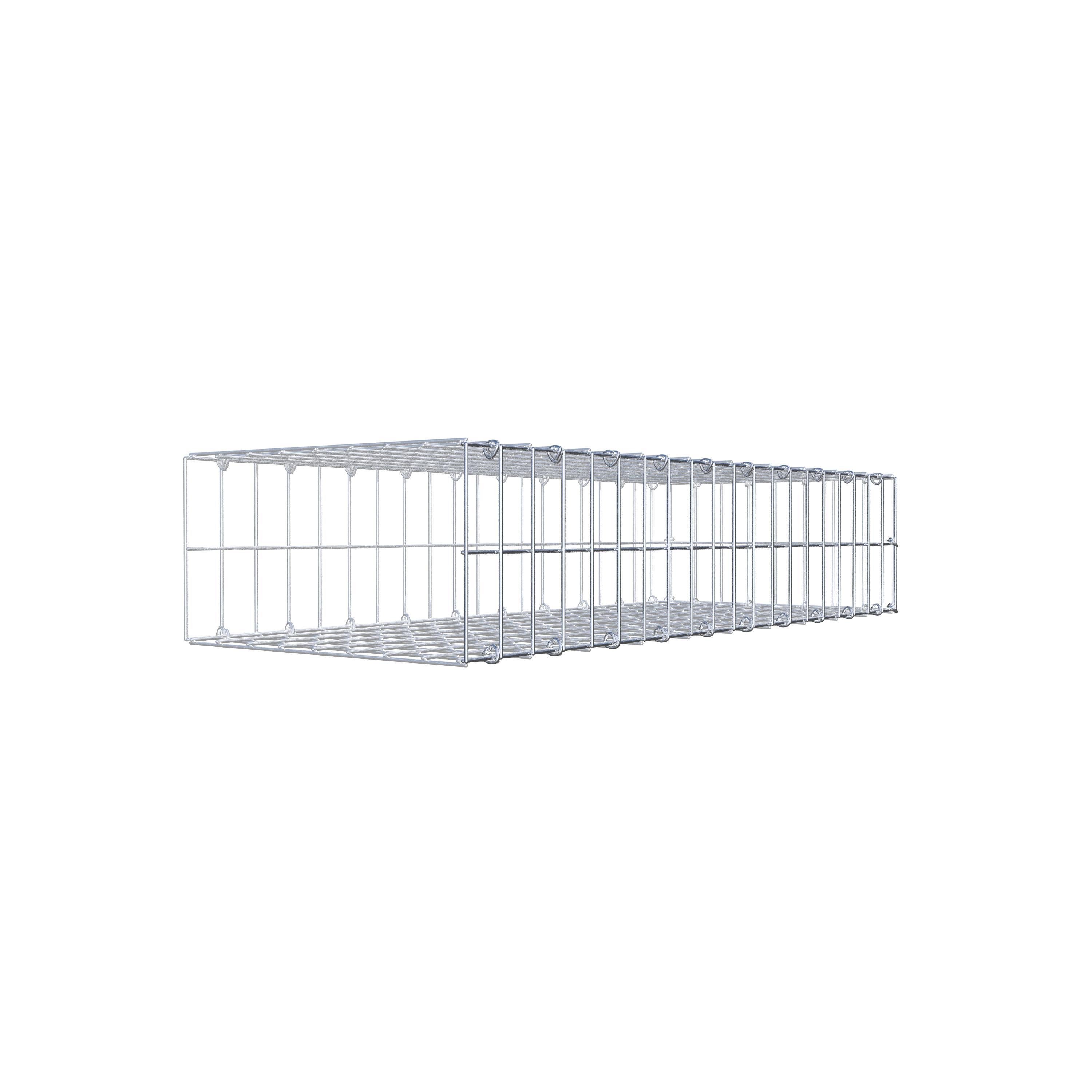 Gavión para alargar en acero galvanizado 100x20x40cm (LxAxP), malla 5 x 10cm, Anillo en C, sin rejilla frontal - 6
