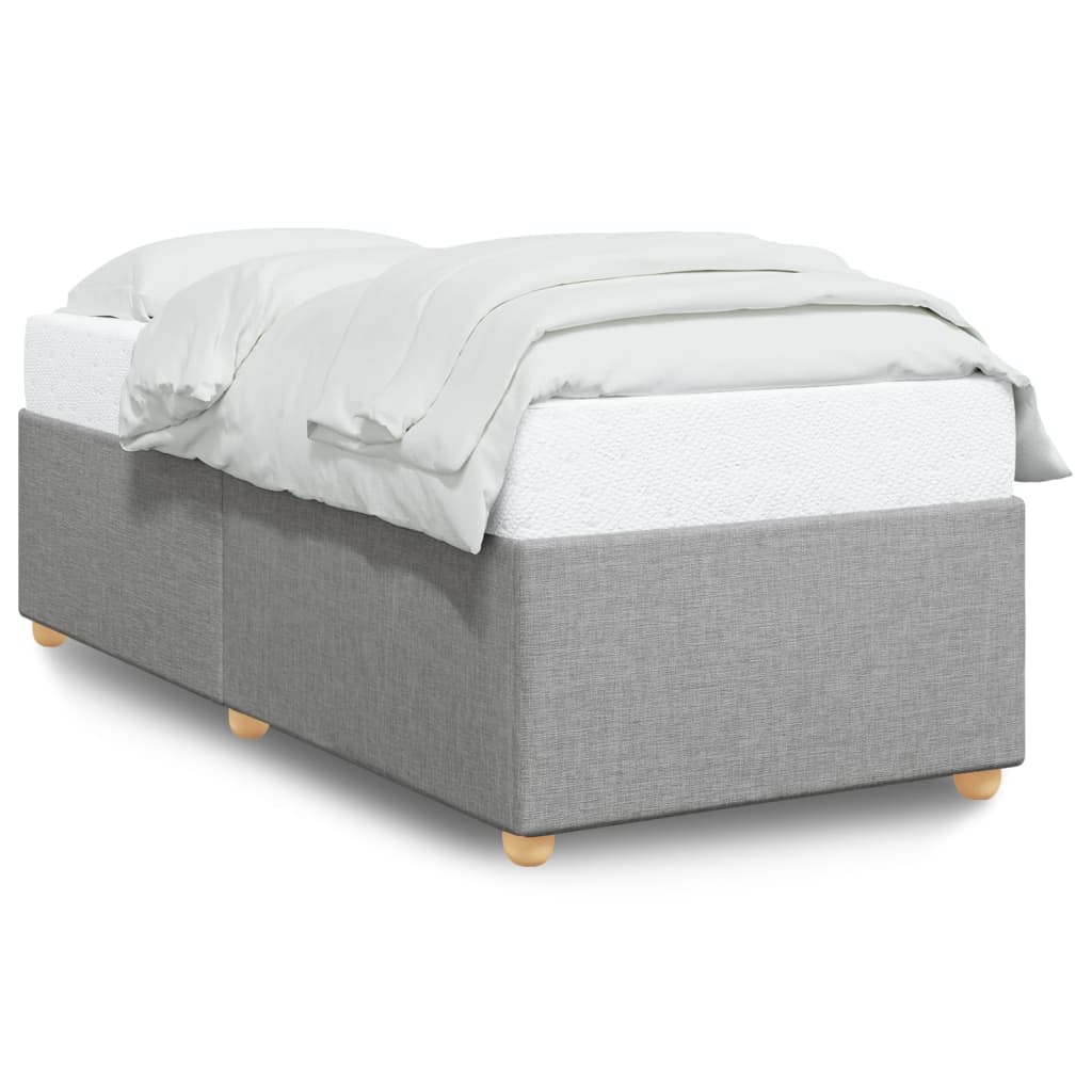 Cadre de lit sans matelas, en tissu, gris clair, pour la chambre, 100 × 200 cm - 2