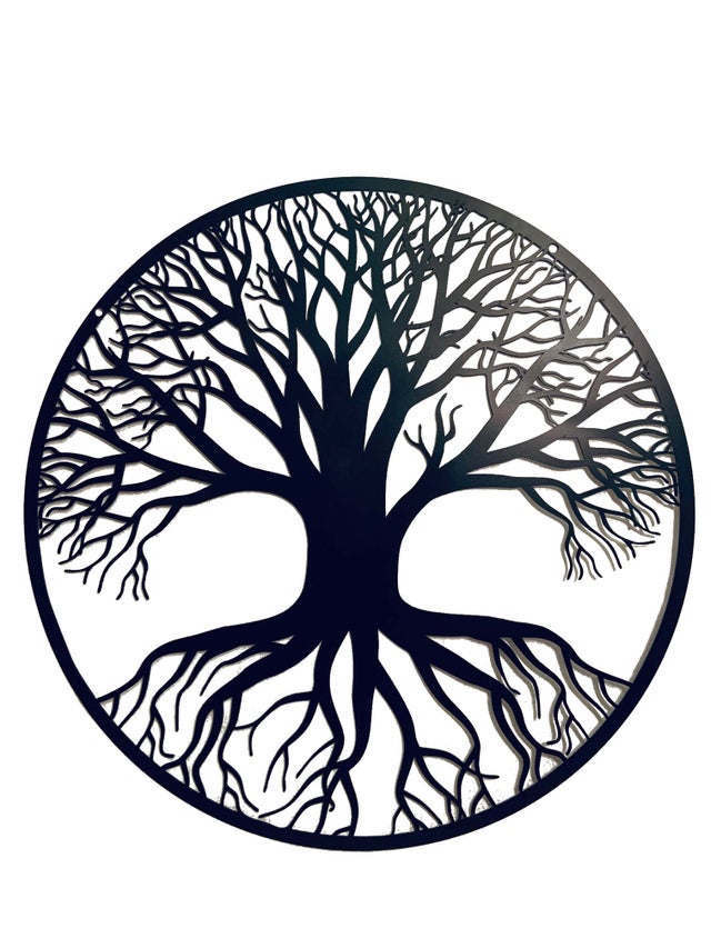 Albero Della Vita In Metallo Dorato Con Base Legno - Decorazione Da Appoggio 27cm | Idea Regalo Elegante - Foto 7