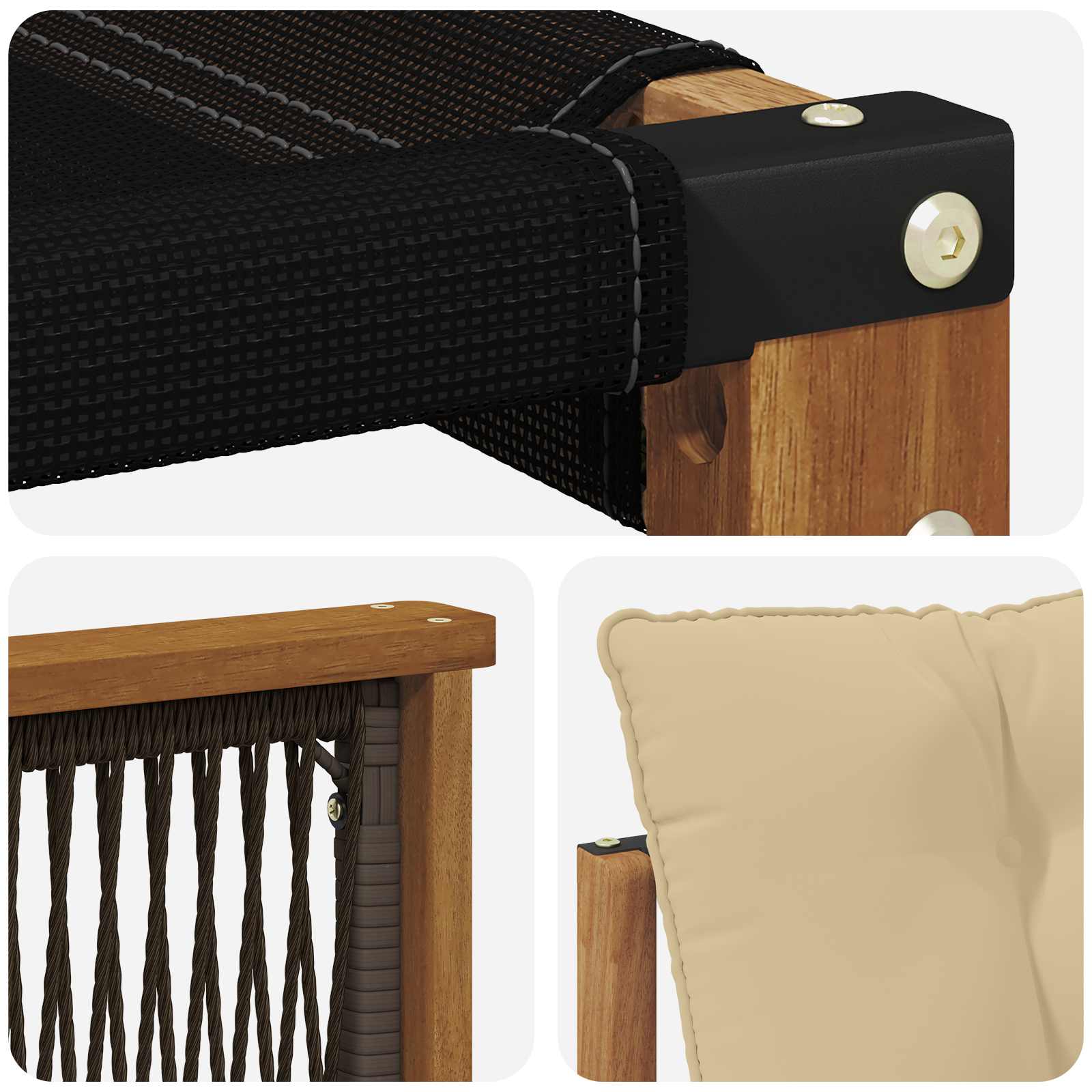 Ensemble de canapés d'extérieur 7 pc naturel et beige - 9