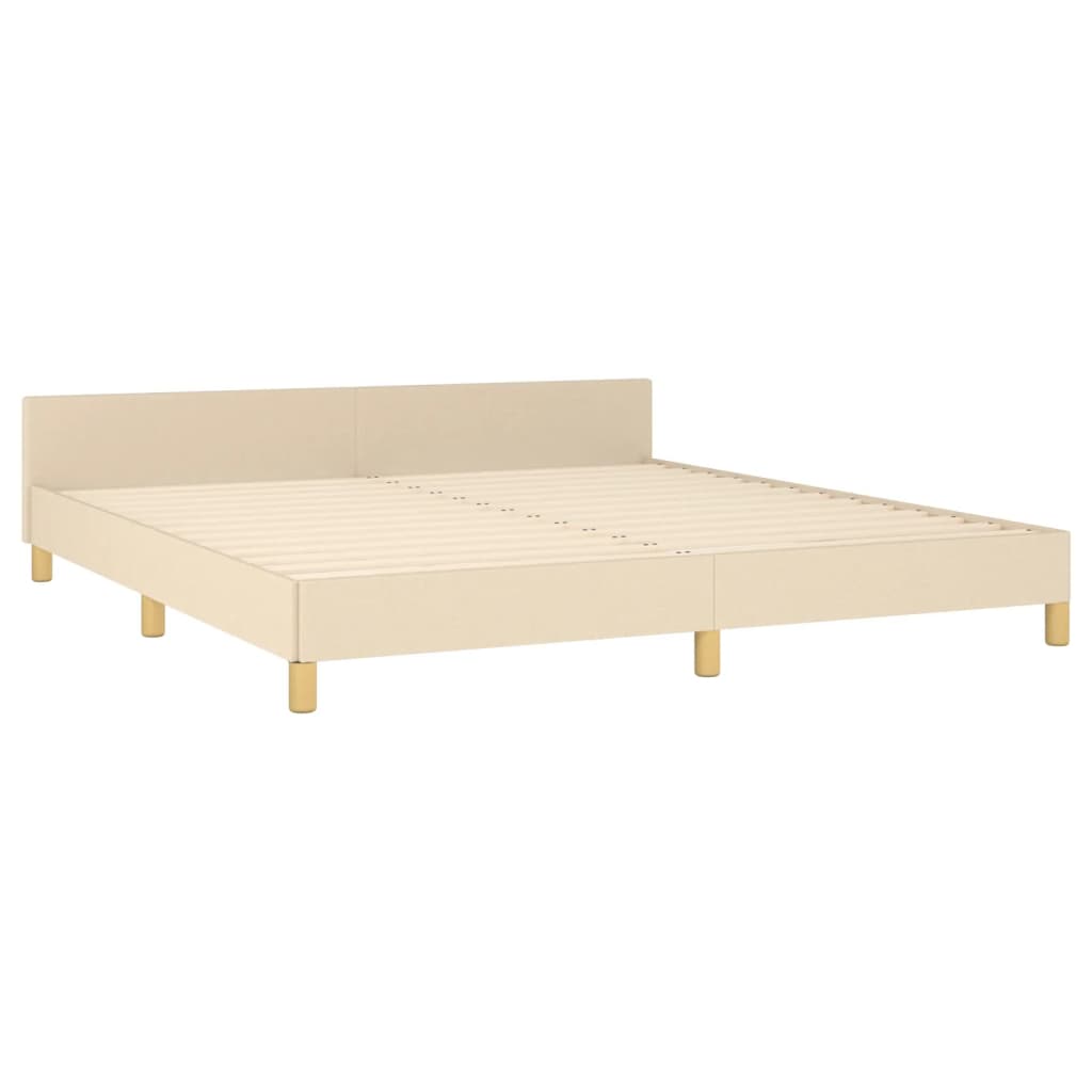 Cadre de lit sans matelas crème 160 x 200 cm tissu - 5