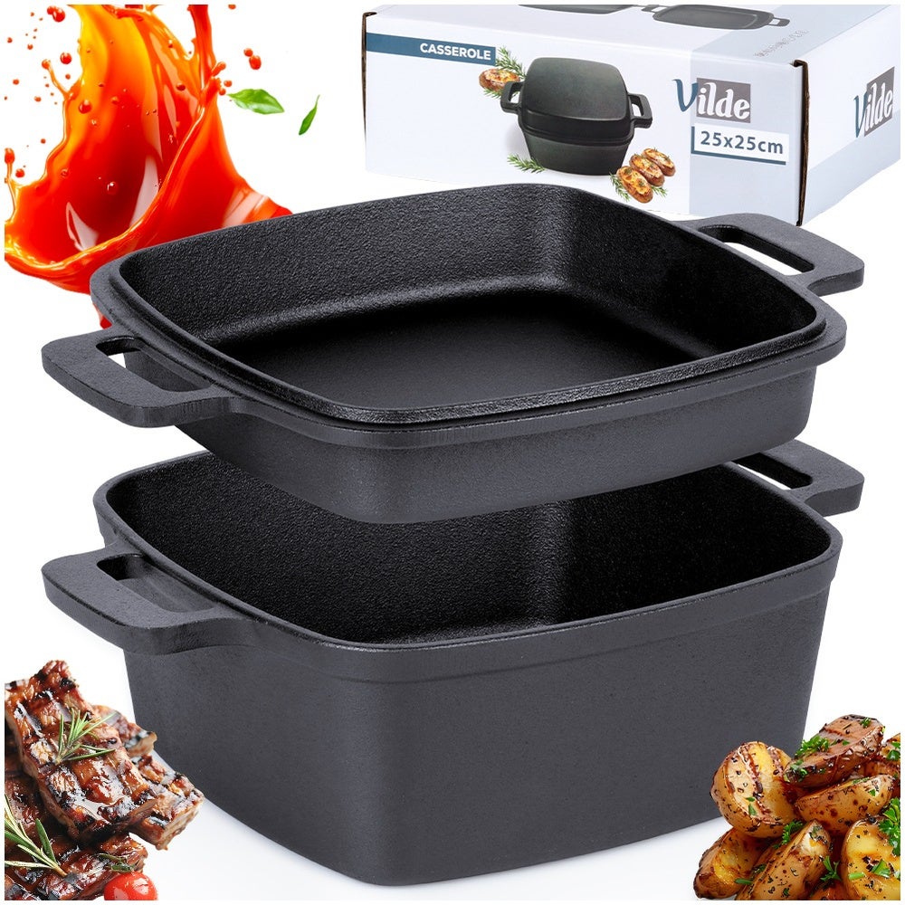 Garnek z pokrywką żeliwny 2w1 CAST LINE 25 cm, 4,5 l / 1,8 l - 9