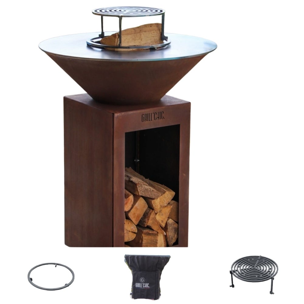 Pack Privilege Brasero Cevenol Corten Bois Rond 74 Simple Cuve - Avec ...