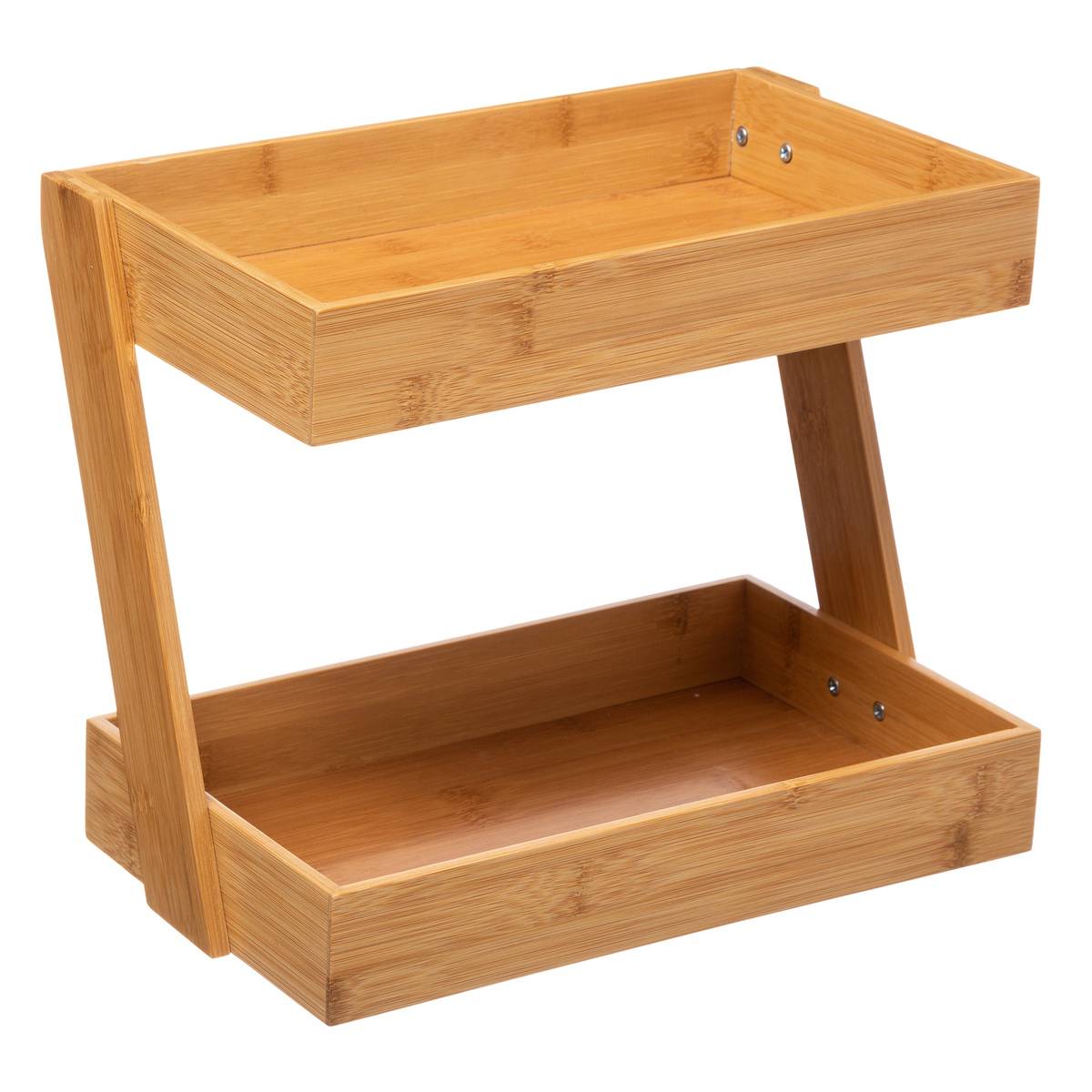 Organiseur 2 Plateaux Bambou 5five - Grand Modèle Rangement Cuisine