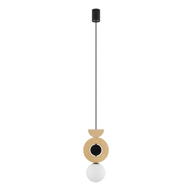 Lampa wisząca Drops Wood B naturalne drewno-biała-czarna 1xG9x12W wym: 216,5 x 16 x 16 cm metal Nowodvorski Lighting