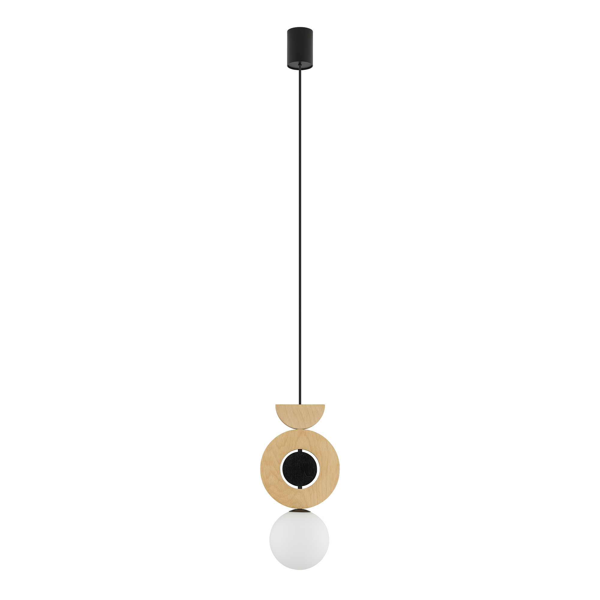 Lampa wisząca Drops Wood B naturalne drewno-biała-czarna 1xG9x12W wym: 216,5 x 16 x 16 cm metal Nowodvorski Lighting