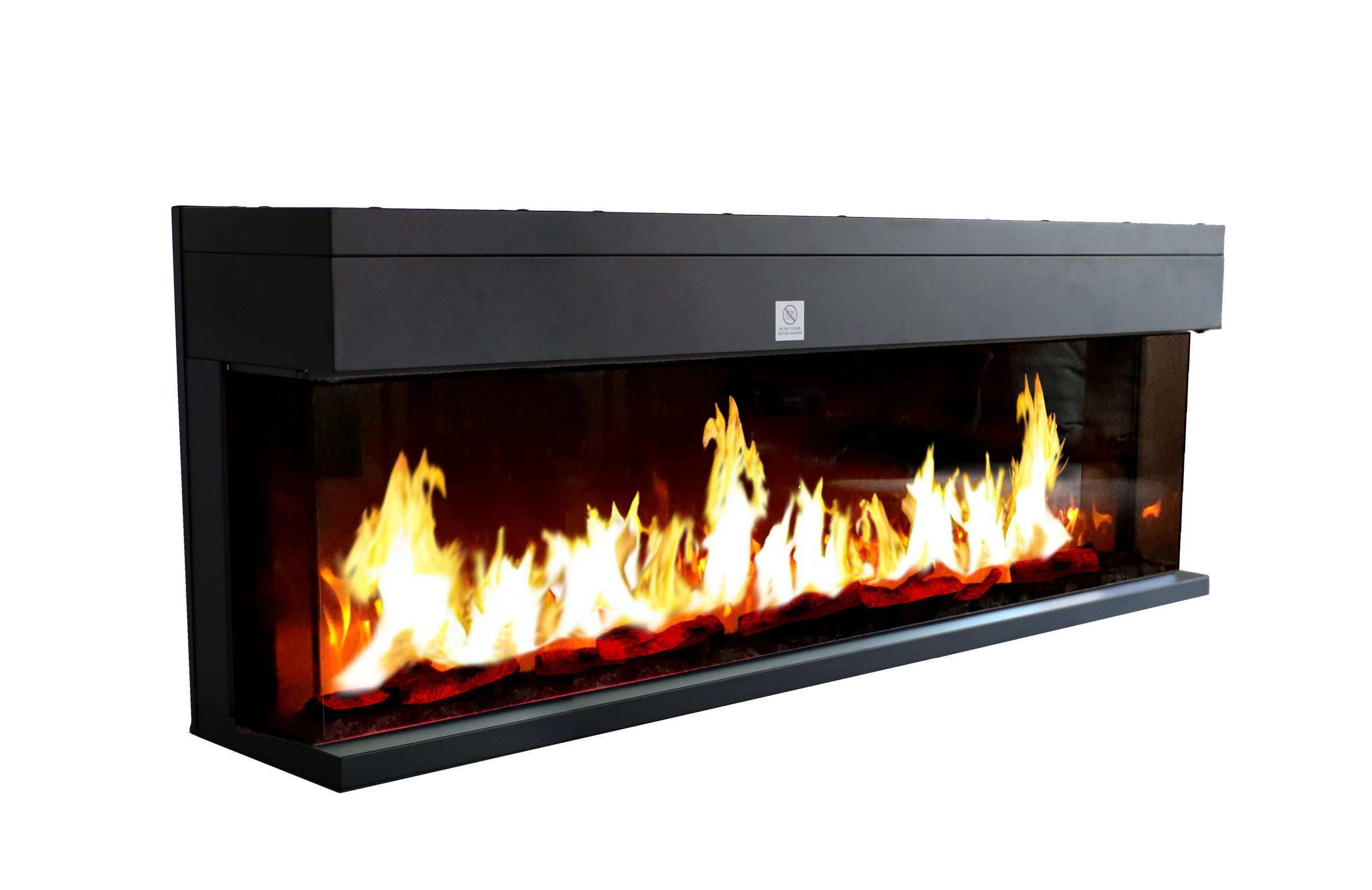 CHEMIN'ARTE - Cheminée électrique encastrable 3D 150 cm - Effet Flammes LED réaliste sur 3 Faces - Chauffage 2000W - Thermostat - Télécommande - 2