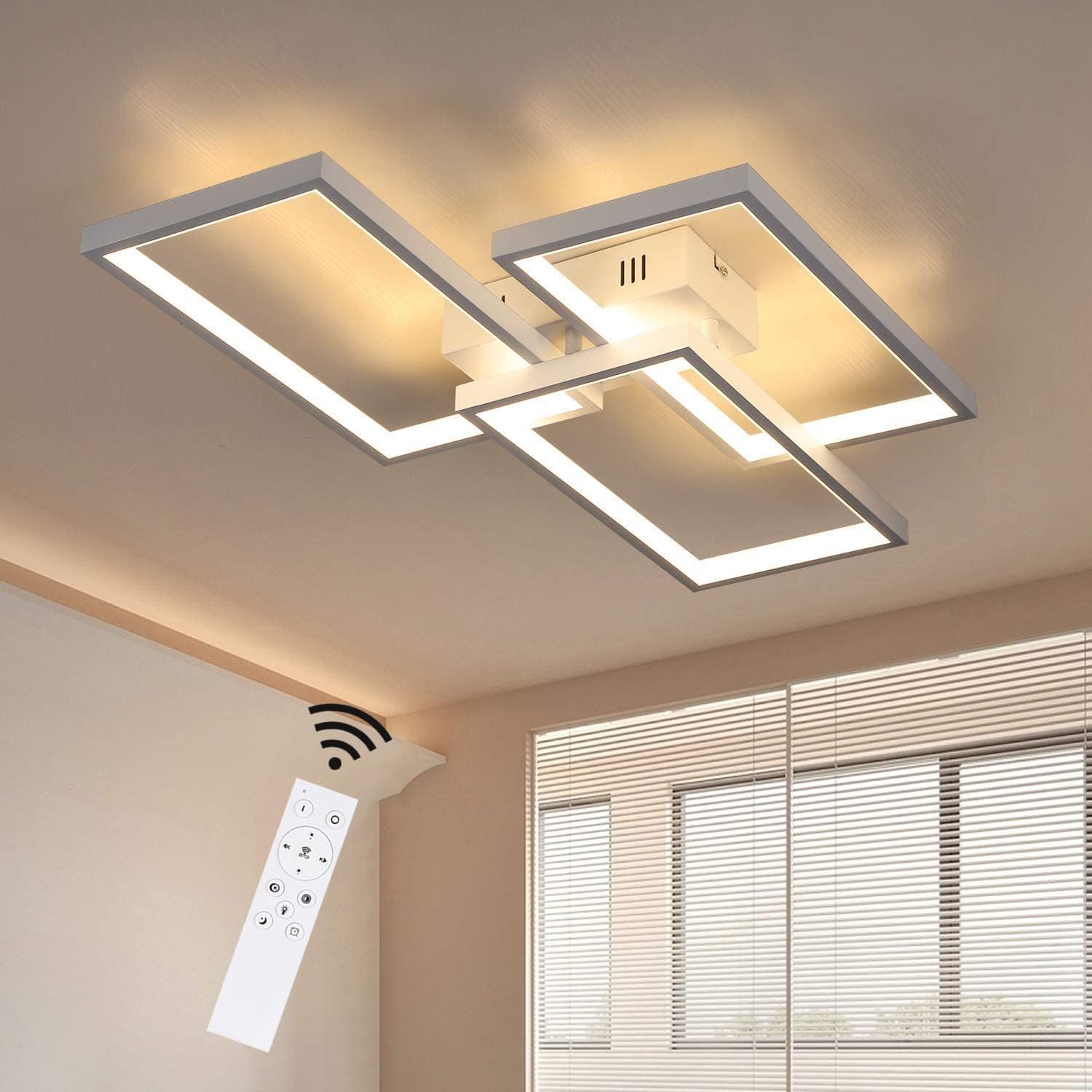 Lámpara LED De Techo Regulable Con Mando A Distancia, 36 W, 3600 Lúmenes, Intensidad Regulable, Brillo Y Color De Luz Ajustable, IP54, Lámpara De