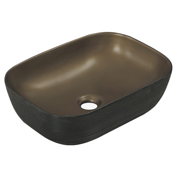 Umywalka nablatowa KR-78 czarna/brąz KERRA