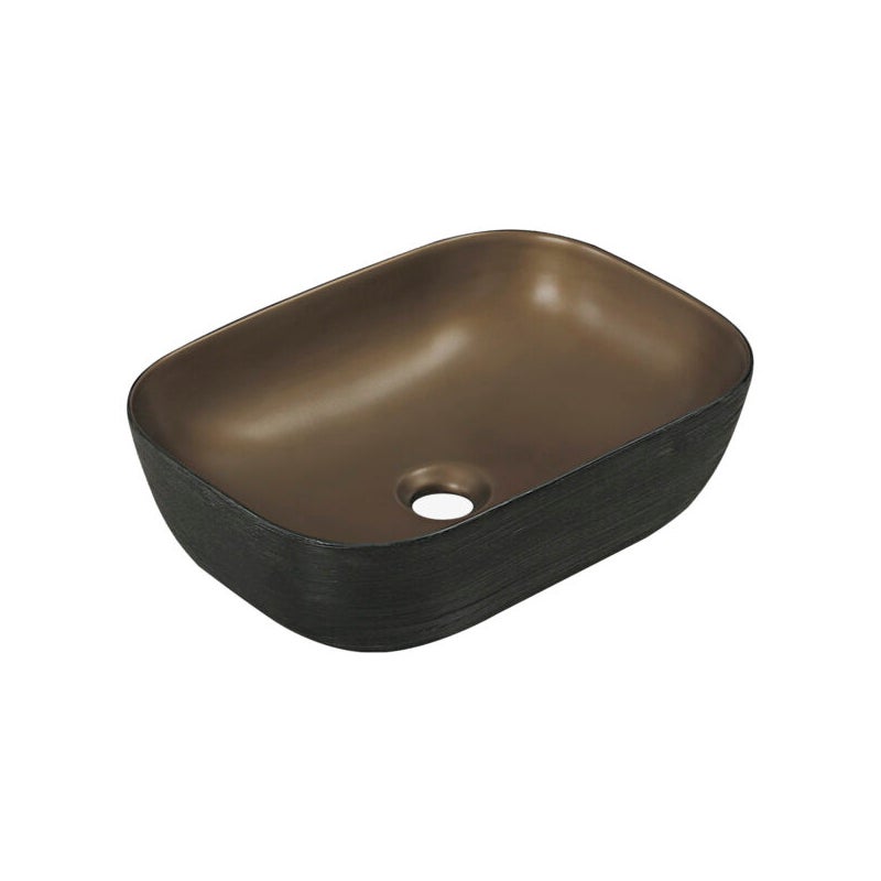 Umywalka nablatowa KR-78 czarna/brąz KERRA