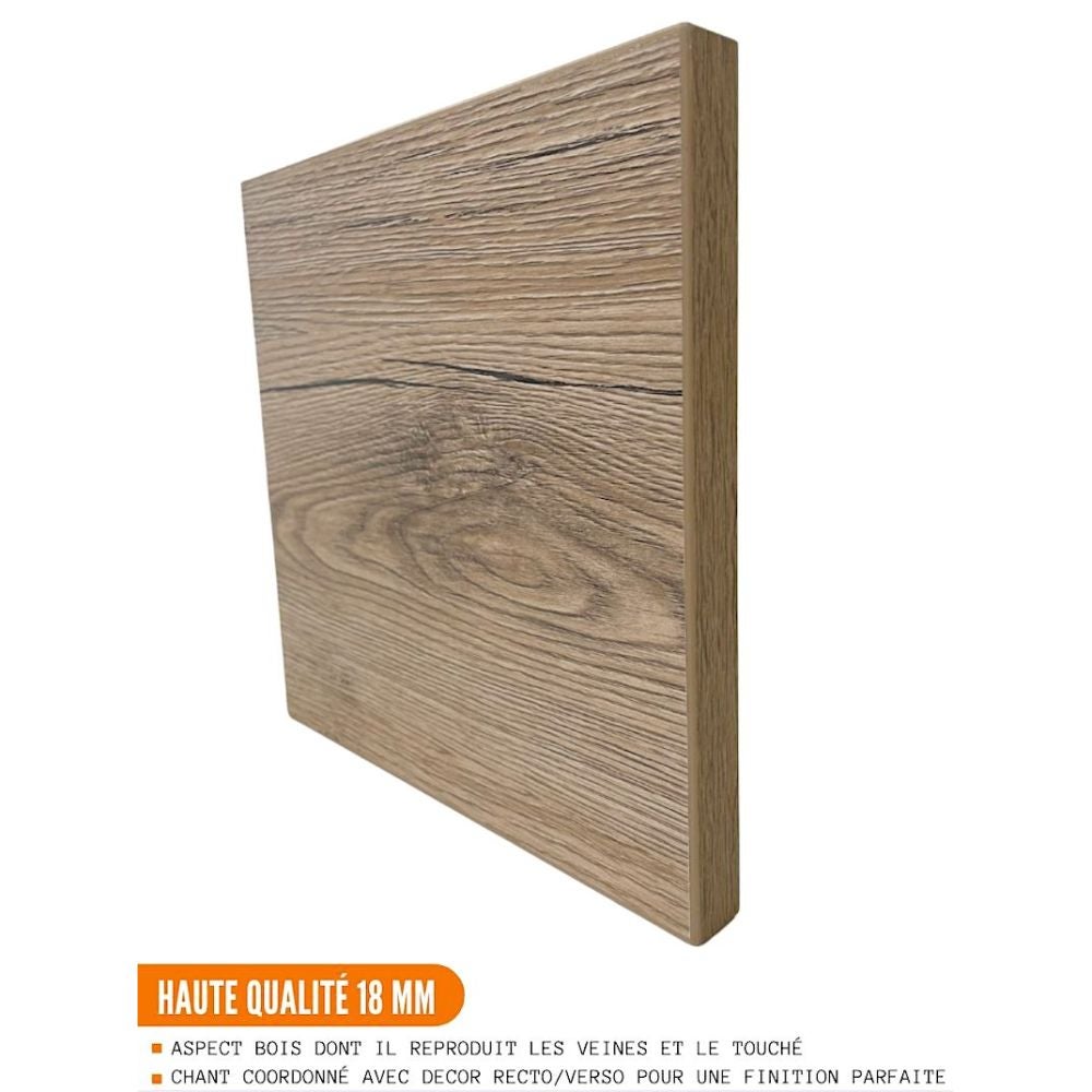 Cuisineandcie - Meuble d'angle bas Eco Noyer blanchi 1 porte, L 105 cm - 3