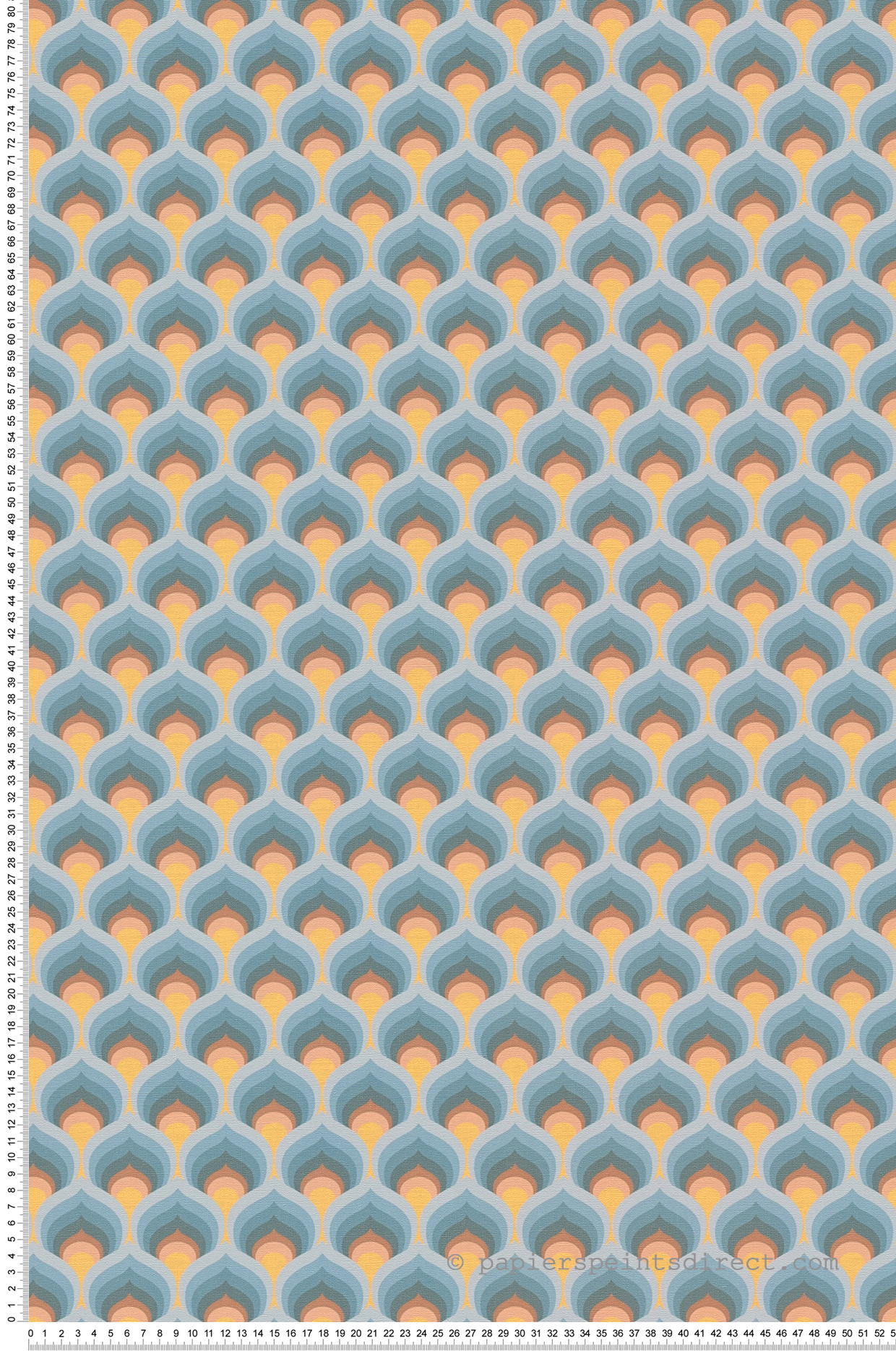 Papel pintado azul y amarillo estilo retro chic papel pintado geométrico para dormitorio o comedor