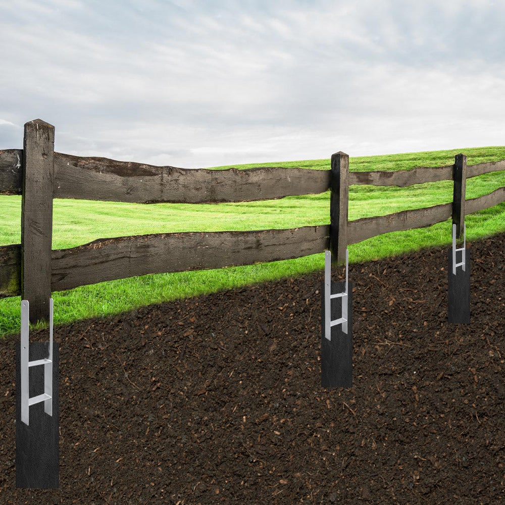 2x H Support de poteau H-ancre Patte de poteau Ancre de poteau Pied de poteau 141x600mm - 7