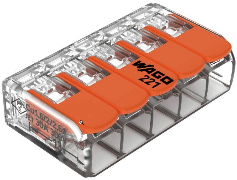 WAGO 221-615 Szybkozłączka Złączka Drut Linka 5x 0,5-6mm2 ORYGINALNA 15szt
