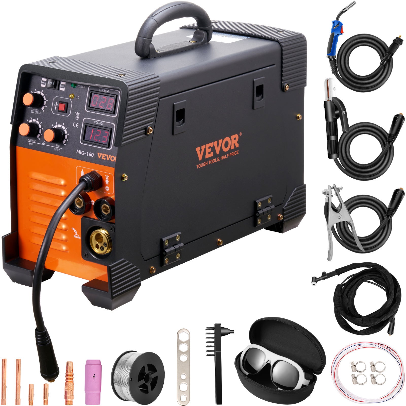 VEVOR Máquina de soldar MIG-160 3 en 1 MIG/MMA/TIG 160A IGBT/Inverter ...