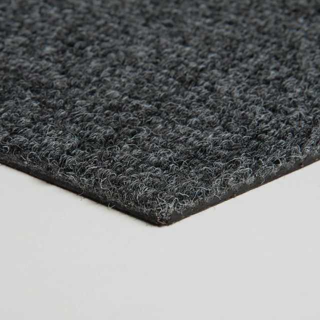 Dalle de moquette plombante pour bureau en velours côtelé, Moquette professionnelle gris foncé en dalles, Dalles de moquette modulaires sans colle