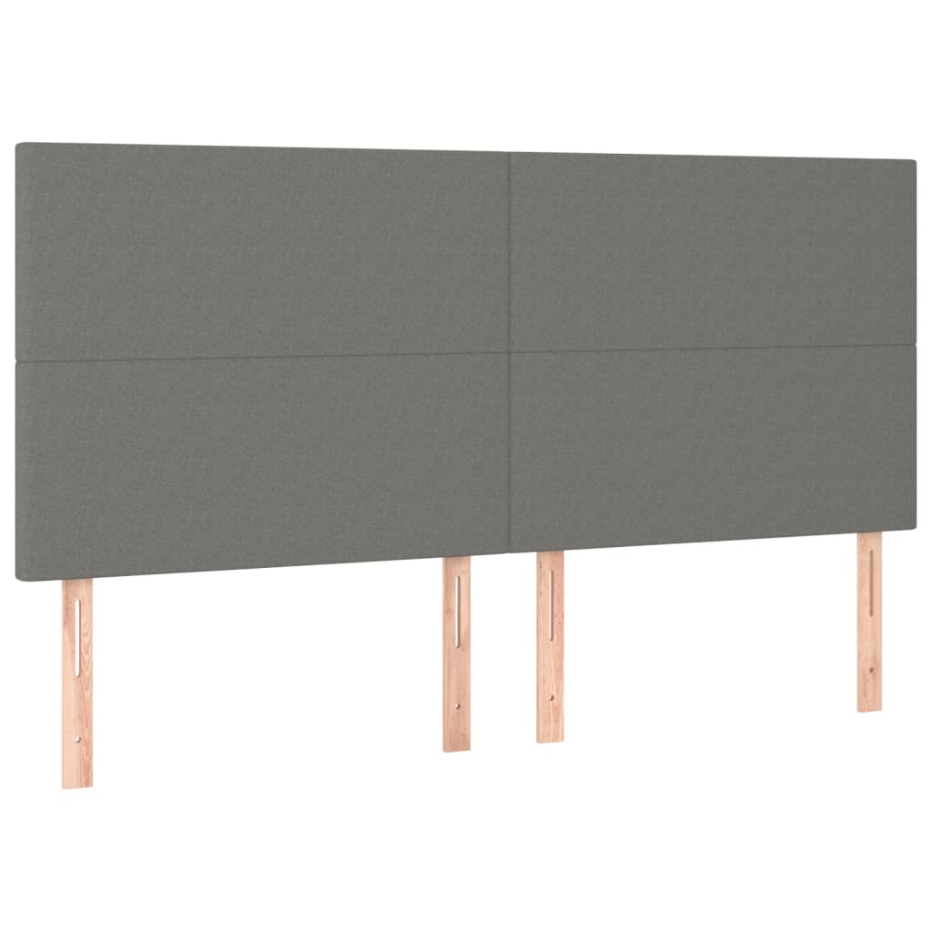 Cadre de lit sans matelas gris foncé 180 x 200 cm tissu - 9