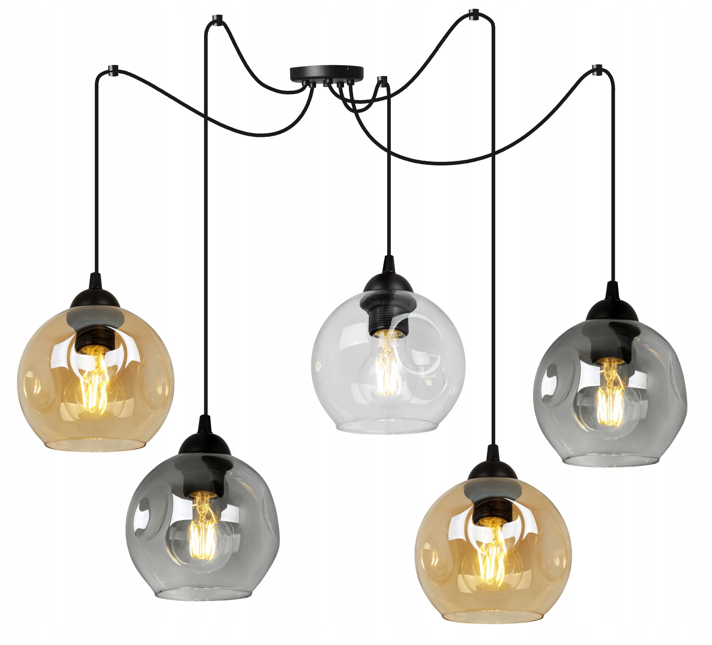 Lampa sufitowa wisząca Spider Rio elegance 5xE27 abażur kula wielokolorowa Light Home LH