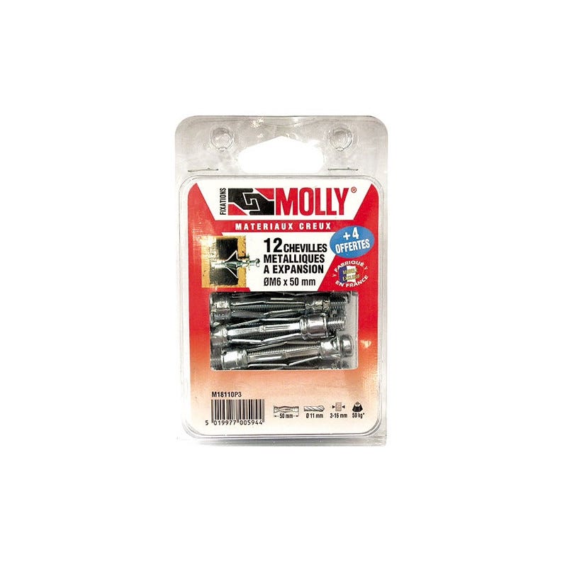 Molly 3000 Ruck CHEVILLE MOLLY 5X50+VIS C/16 MOLLY - M16110 | Tecnomat / ex Bricoman