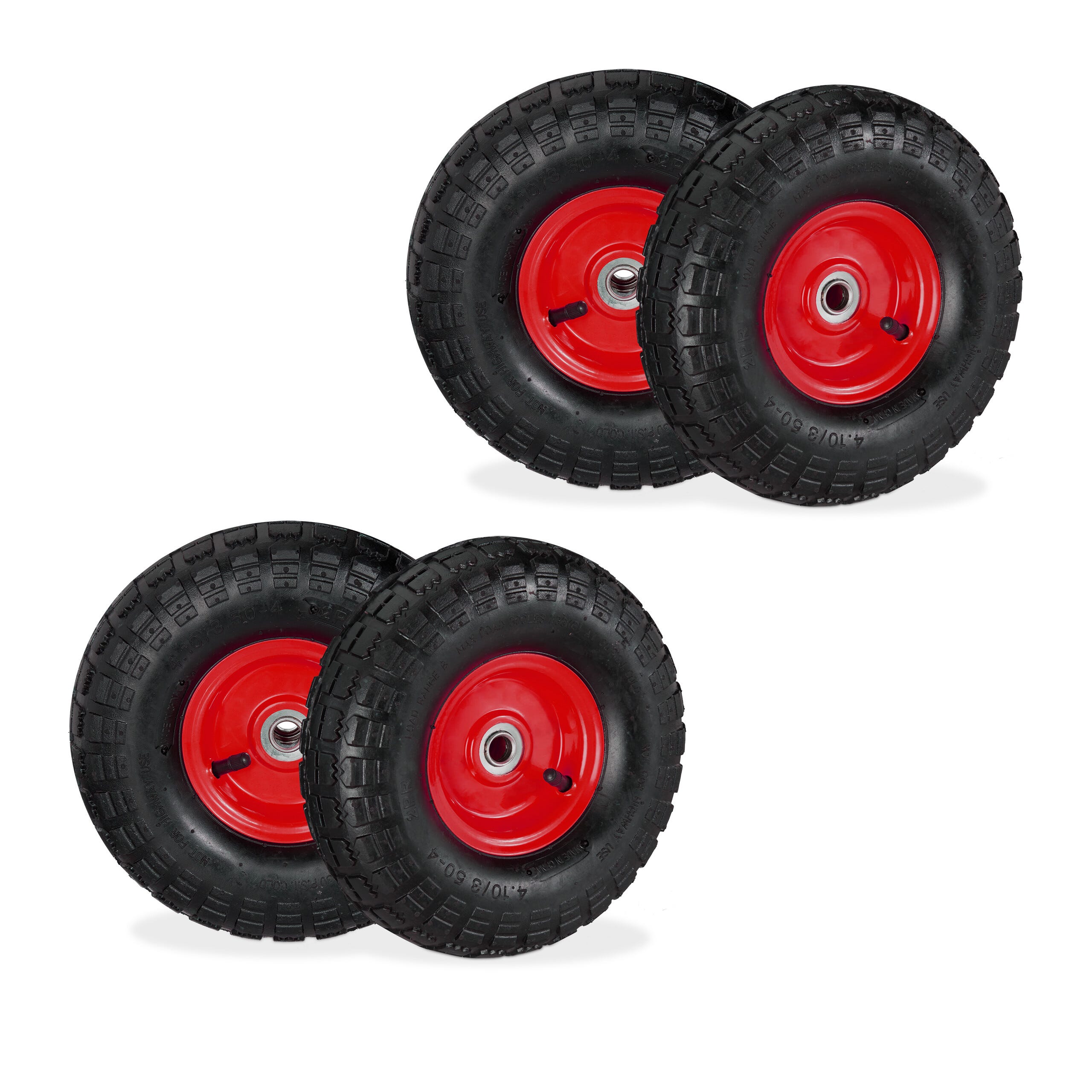 Relaxdays - 2 roues pour diable 4.1/3.5-4, avec air, axe de 136 mm, ju Relaxdays - 2 roues pour diable 4.1/3.5-4, avec air, axe de 136 mm, ju