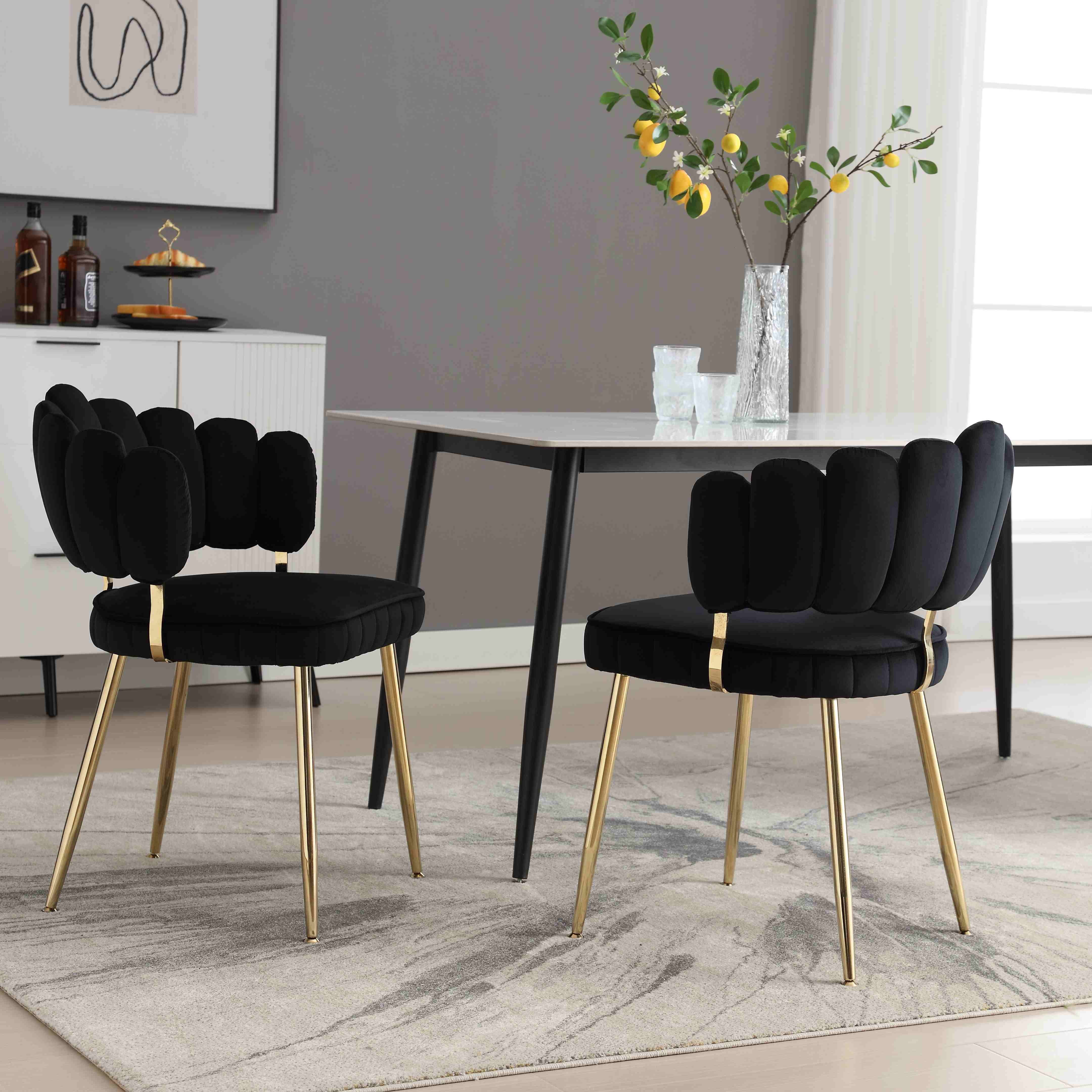 Poltrona moderna in velluto pezzi Schienale a forma di fiore