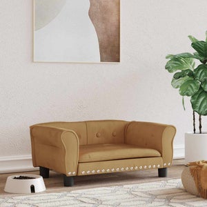 Divano Per Cani PawHut 80x40 Cm - Imbottito In Velluto Con Portaoggetti, Beige - Foto 14