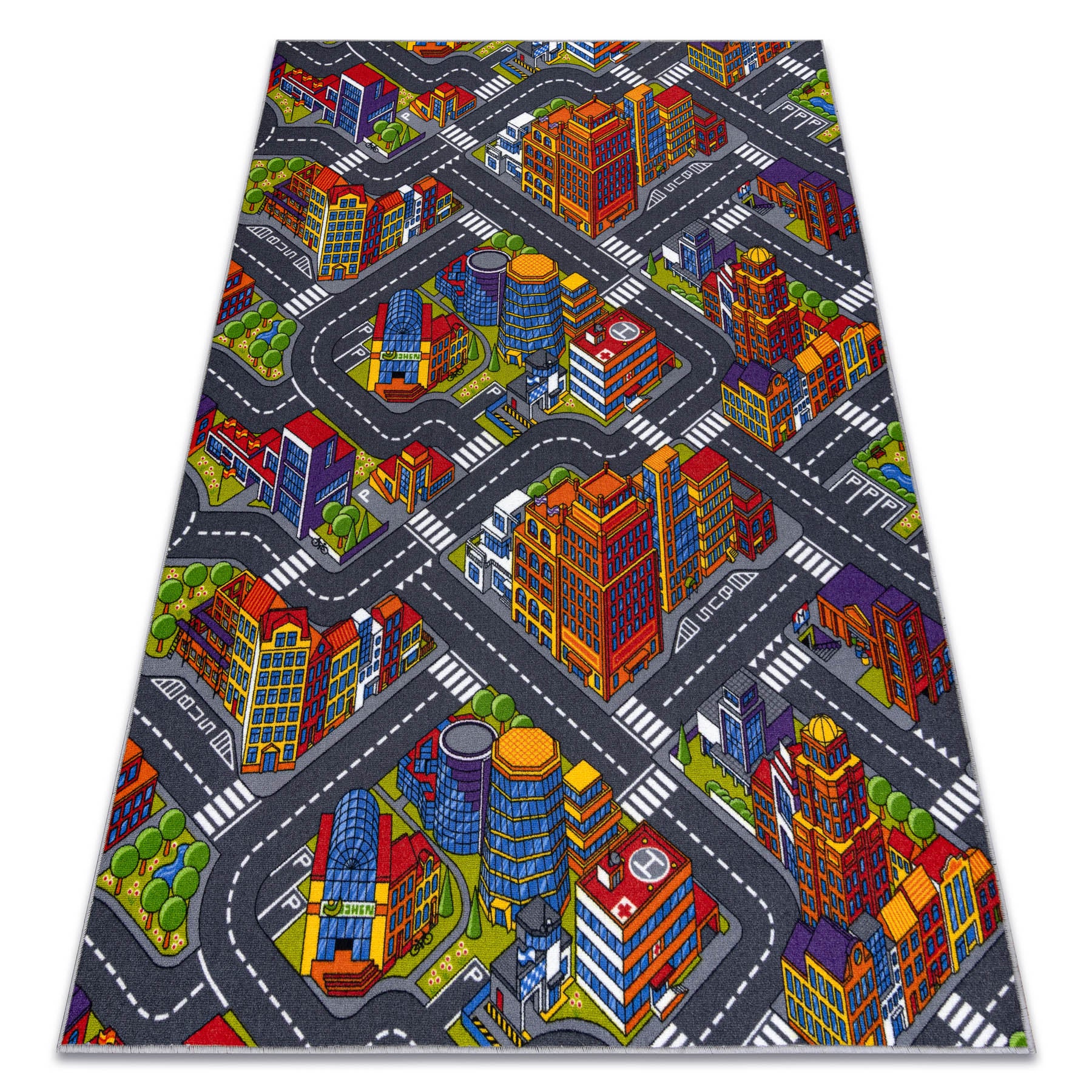 Dywan dziecięcy ULICZKI BIG CITY szary 150x250 cm