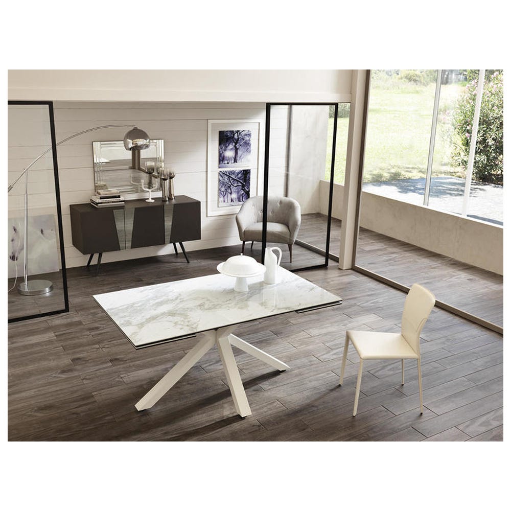 Tavolo Allungabile da 160cm a 240cm moderno Top in Ceramica su