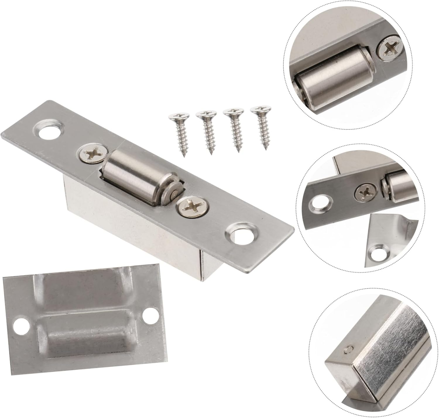Zamek do drzwi ze stali nierdzewnej, zamek wpuszczany ukryty, zamek niewidoczny, zawias, 2 sztuki - 6