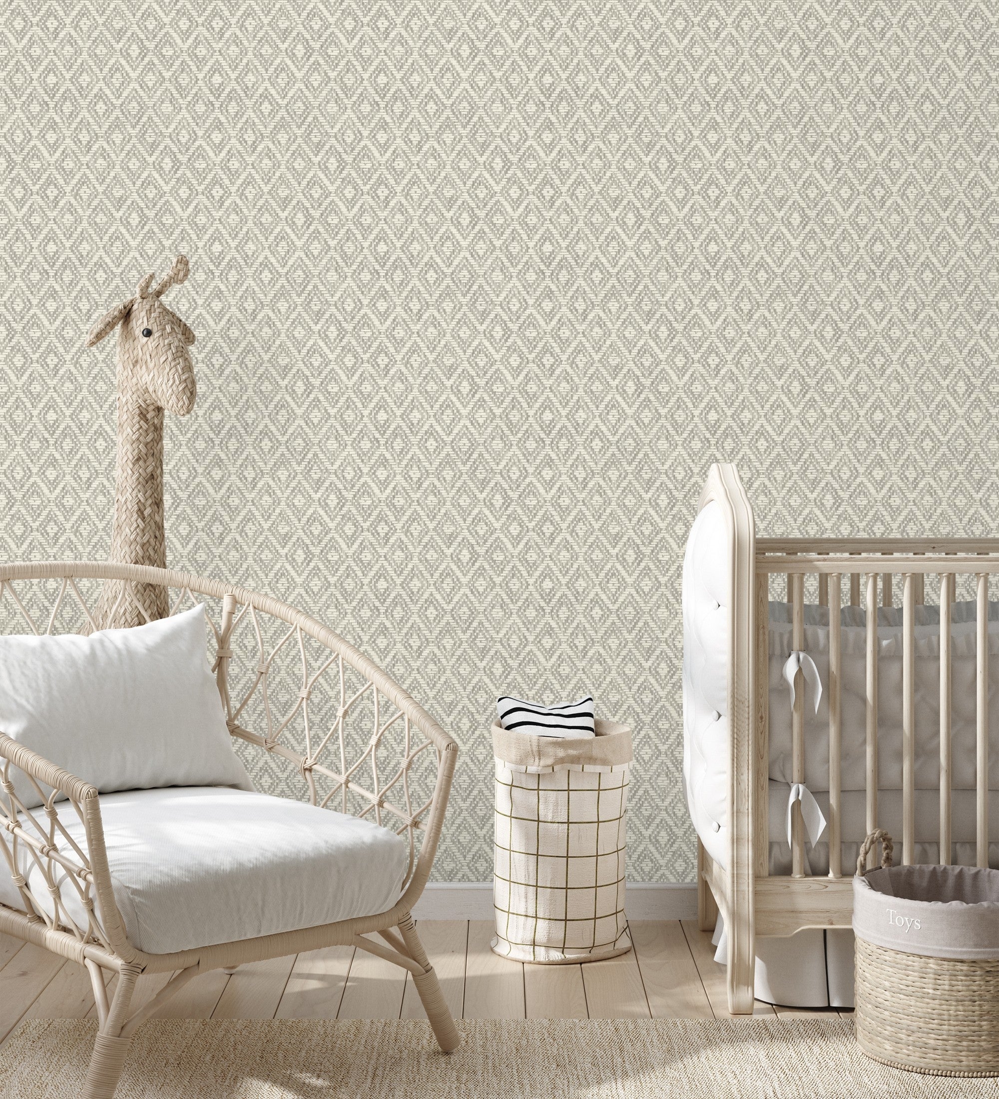 Papel pintado vinílico ecológico de rombos de fibra vegetal en relieve - Kaylan 681469 de GAULAN - Rollo de 10 m x 0,53 m - 7