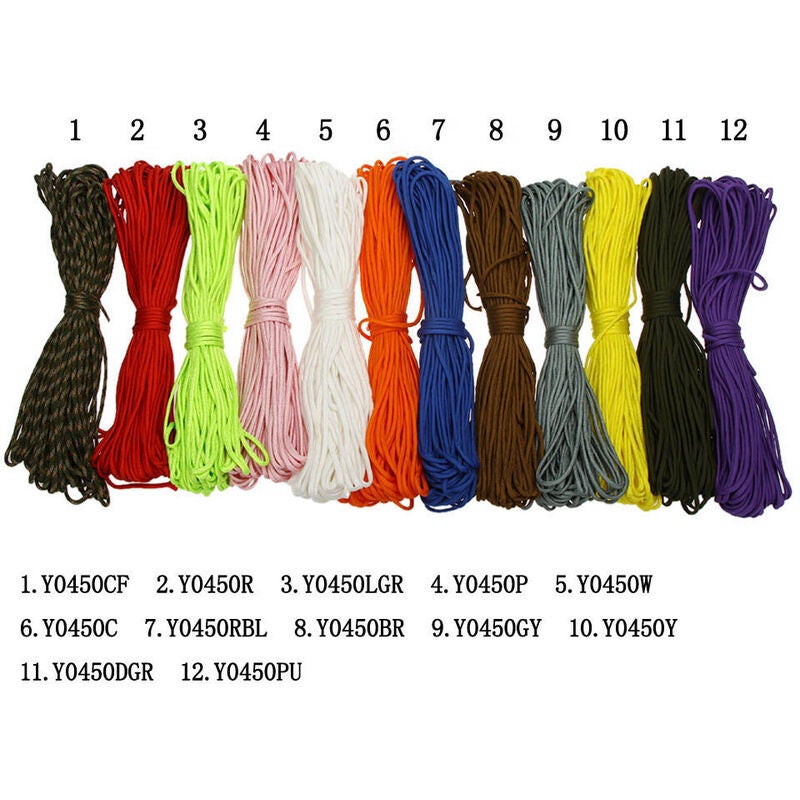 305M / 100Ft 7 Brins Corde De Parachute Corde Longe Outil De Survie D'Urgence En Plein Air, Verte,2pcs - 4