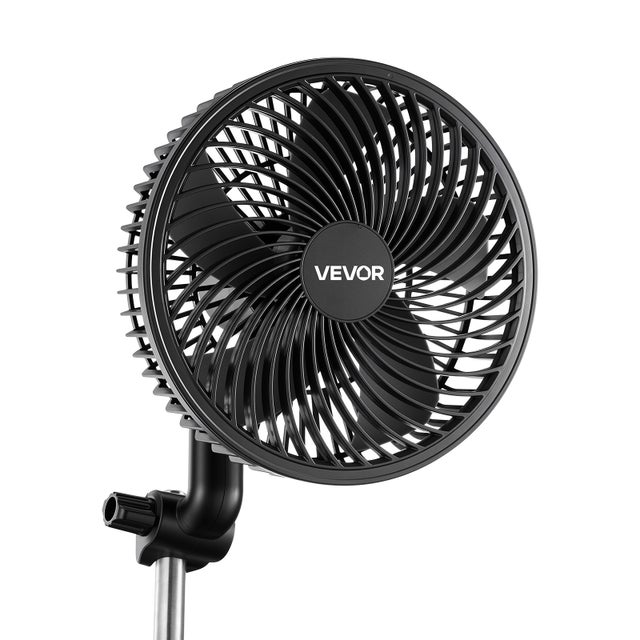 Ventilateur de Culture à Pince VEVOR, Ventilateur Oscillant pour Tente de Culture, USB-C, 9 Vitesses et Mode Cyclique, Oscillation 45° et 90°