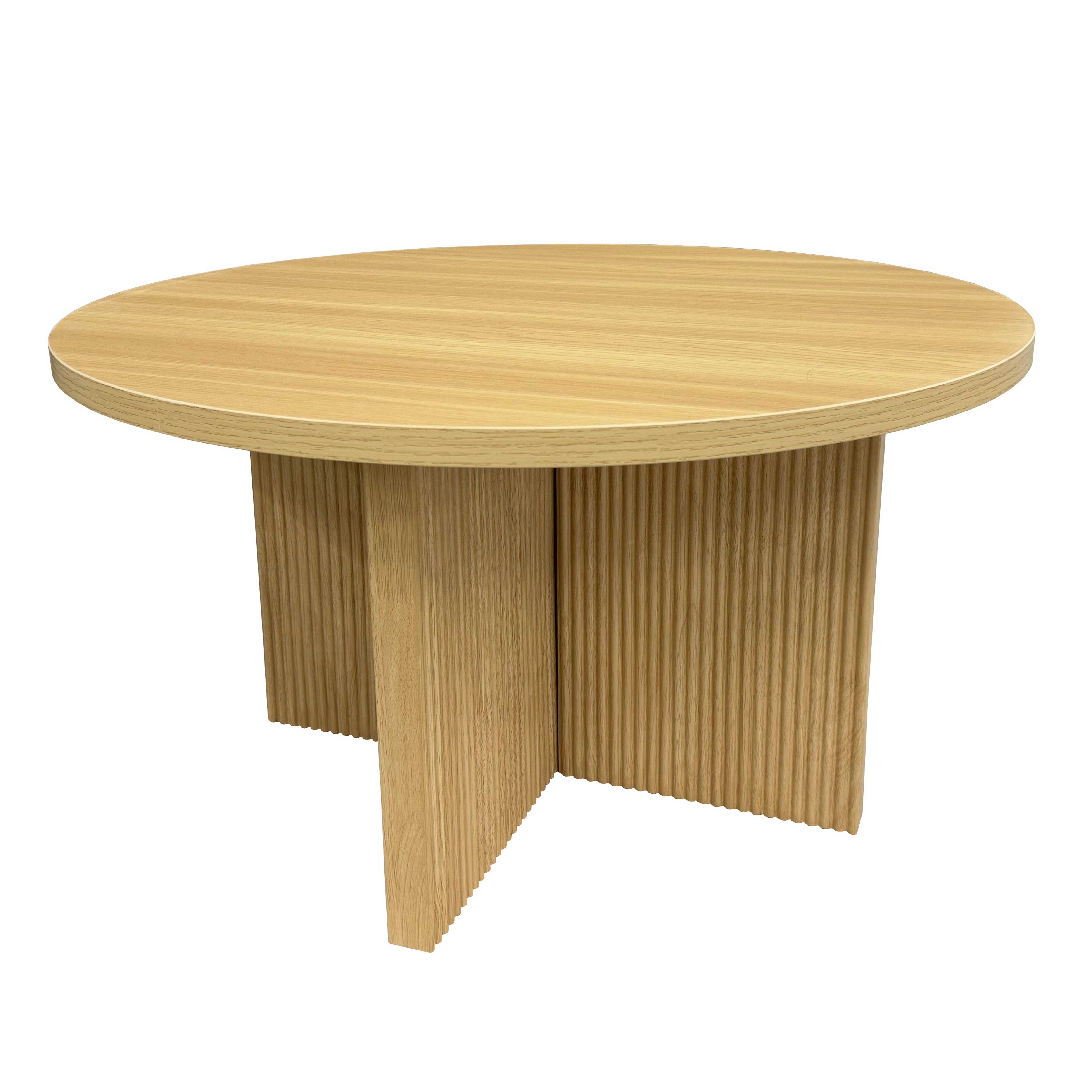 Table basse ronde 80 cm scandinave effet bois clair - 2