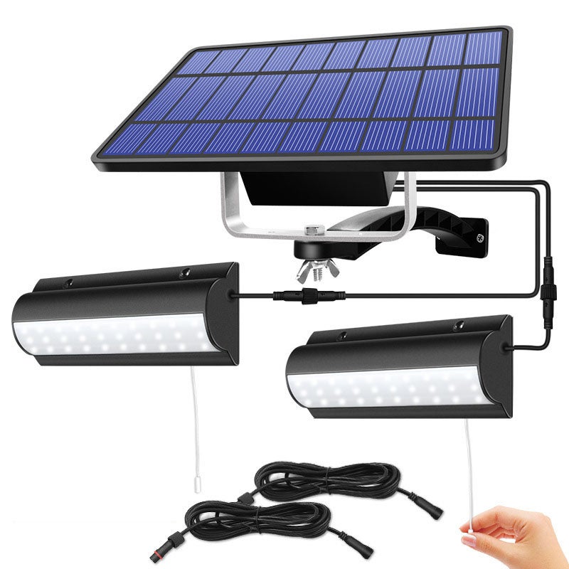 60LED zewnętrzna lampa solarna wisząca automatyczny czujnik przełącznik podwójna głowica słoneczne lampy ogrodowe, biała