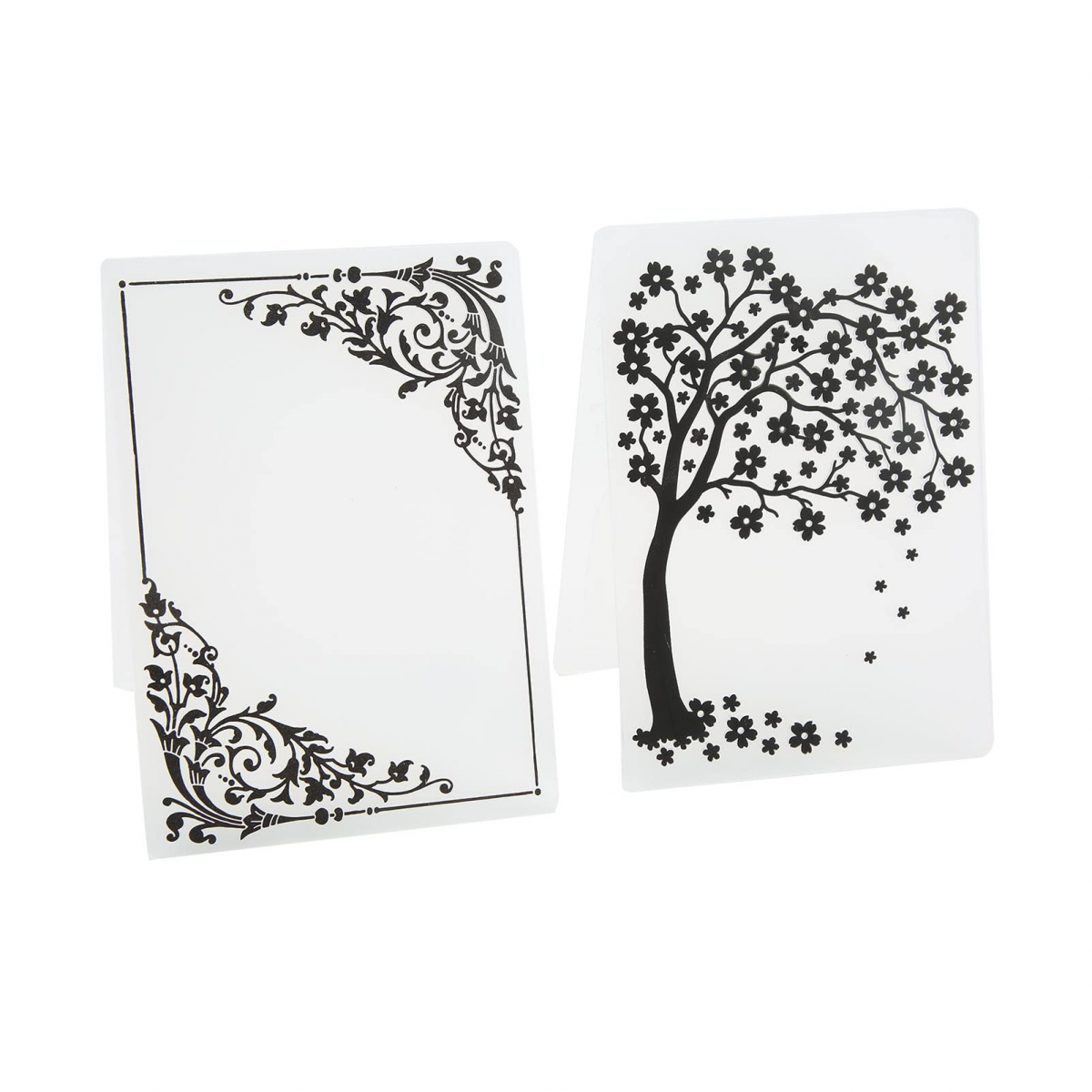 2 buc. Foldere de embosare, material plastic, textură decorativă, DIY, șabloane de design în relief pentru scrapbooking