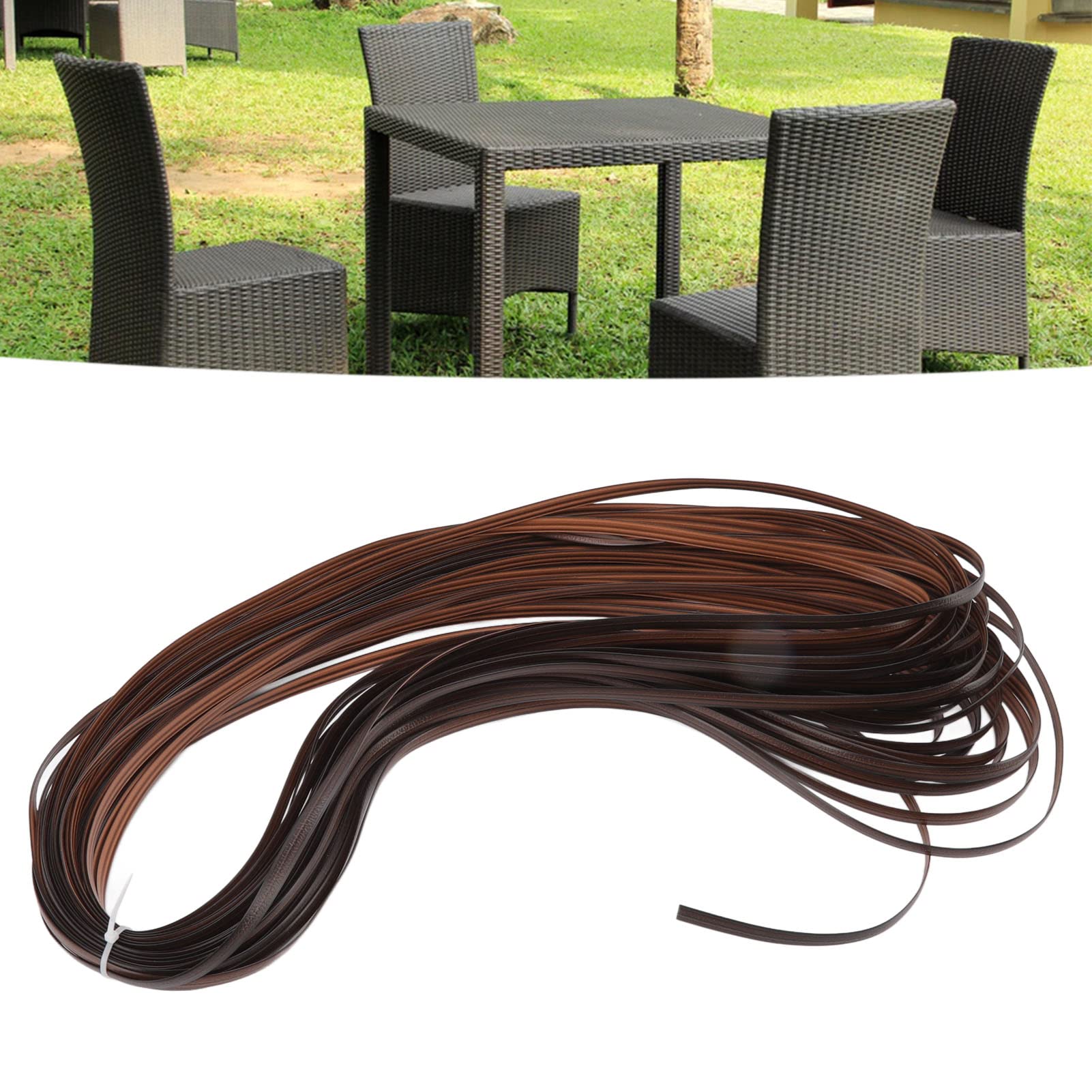 Kit de réparation en rotin synthétique en plastique haute résistance pour meubles (marron - COMFORTXL - 4