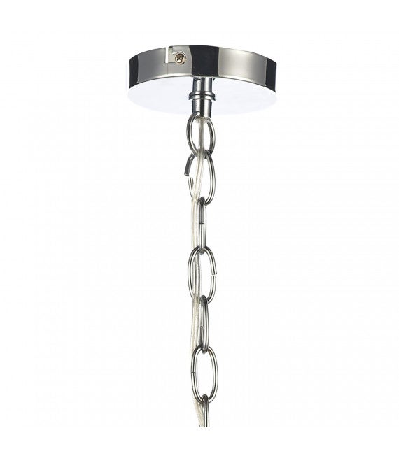 Suspension Fiesta cristal et chrome poli 5 ampoules - 2