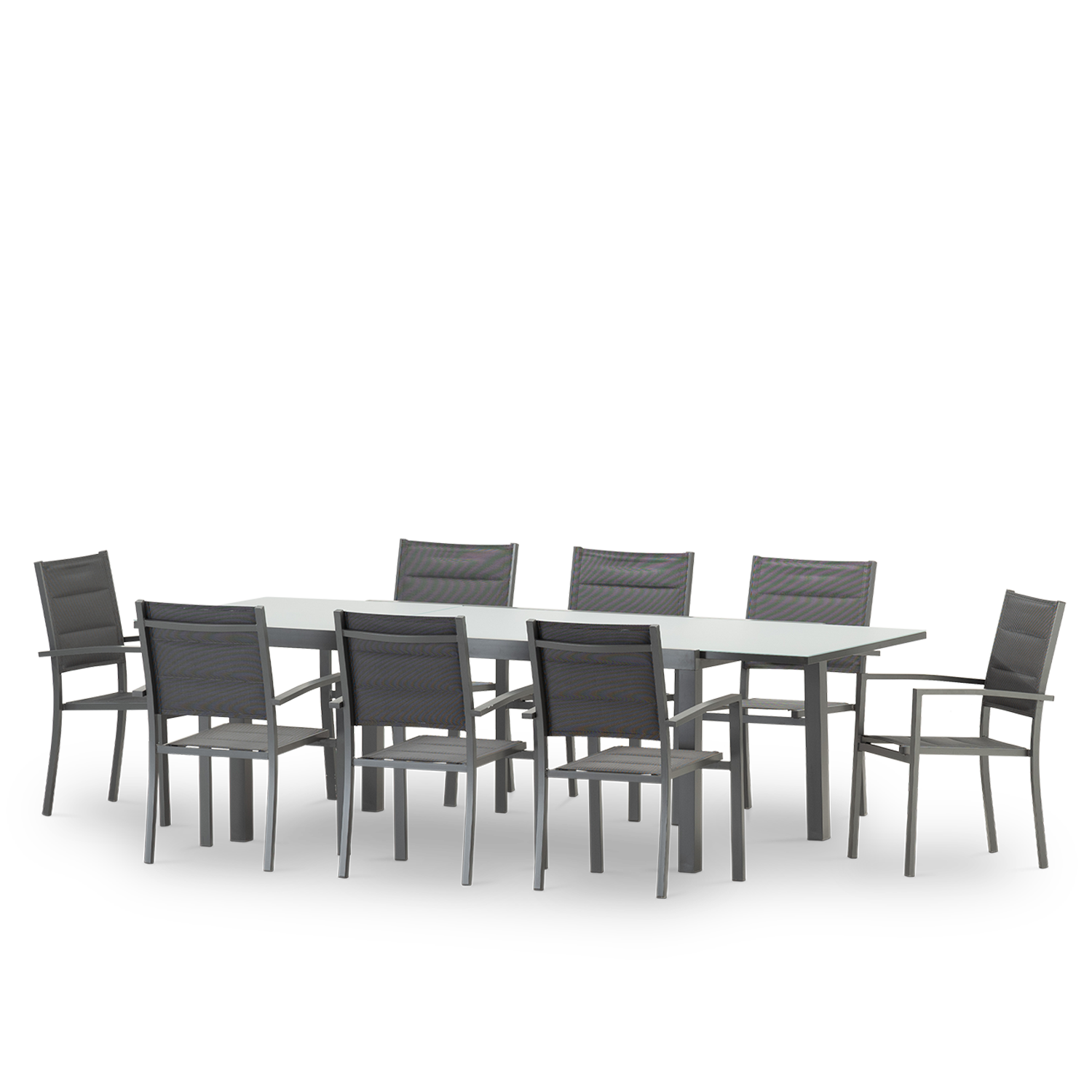 Table de jardin en aluminium gris anthracite 8 personnes - Tokyo ...