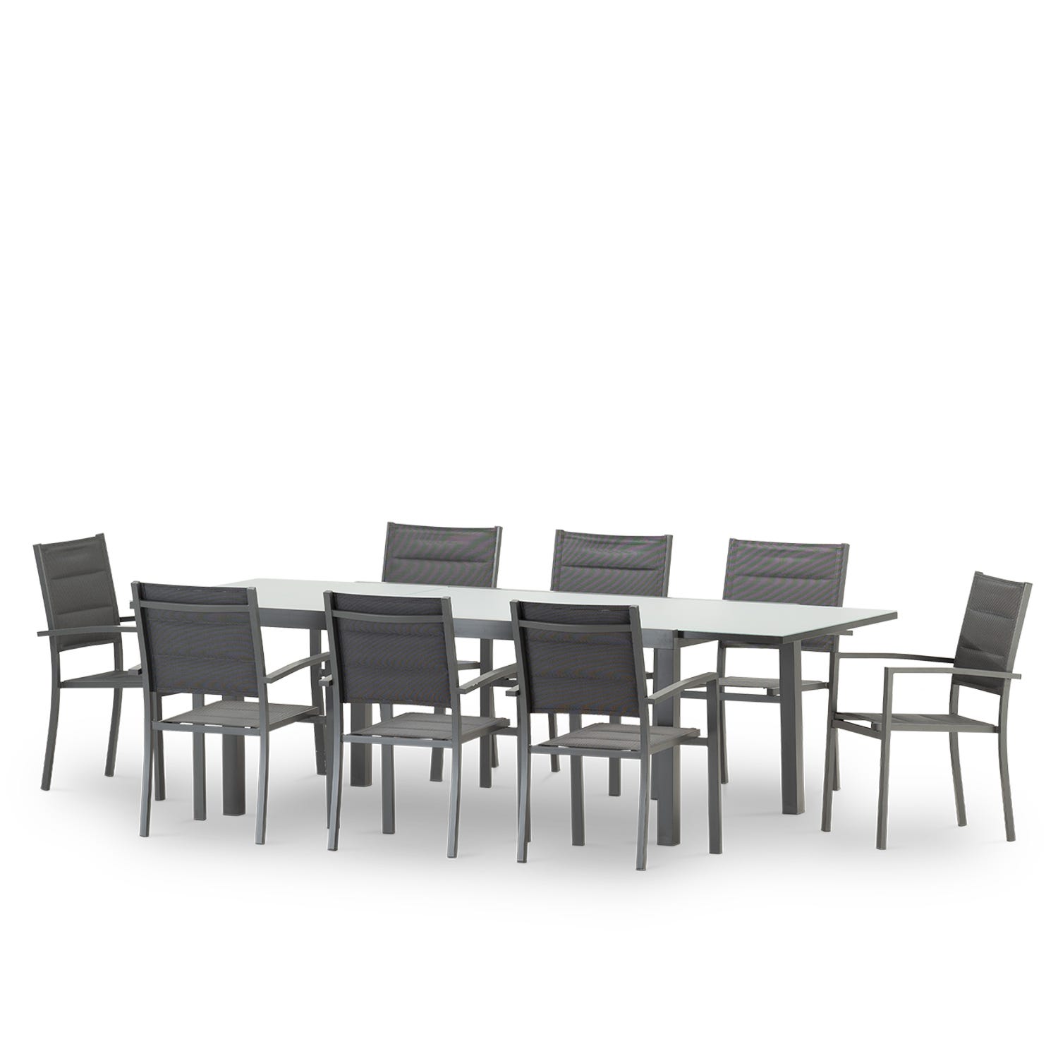 Table de jardin en aluminium gris anthracite 8 personnes - Tokyo ...