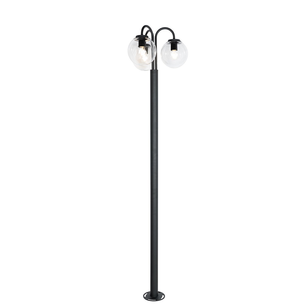 Qazqa moderno lanterne da esterno per giardino - Sfera - nero, max. 40w, compatibile con lampadines LED, e27, 200cm, IP44, a 3 - 8