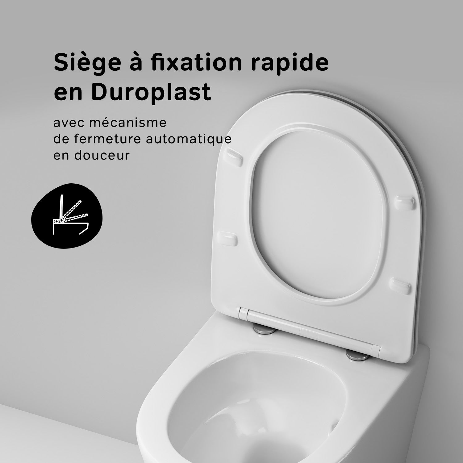 Pack WC suspendu bâti mural et cuvette Plaque Carrée Chrome,&nbsp;Pack WC Bati-support AM.PM Spike - 9